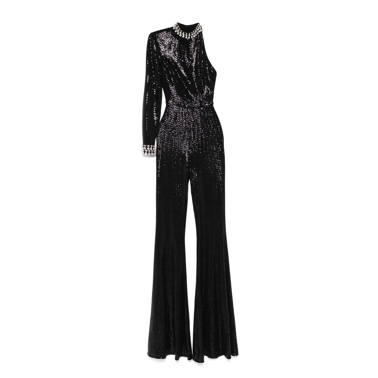 Nissa Sequined Flared Jumpsuit In Black