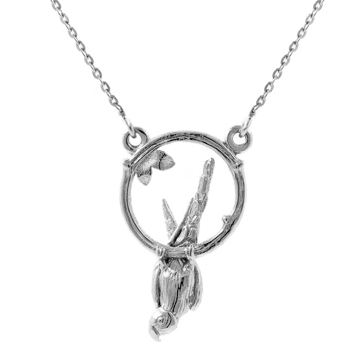 Lee Renee Women's Parakeet Necklace – Small, Upside Down - Silver In Silver