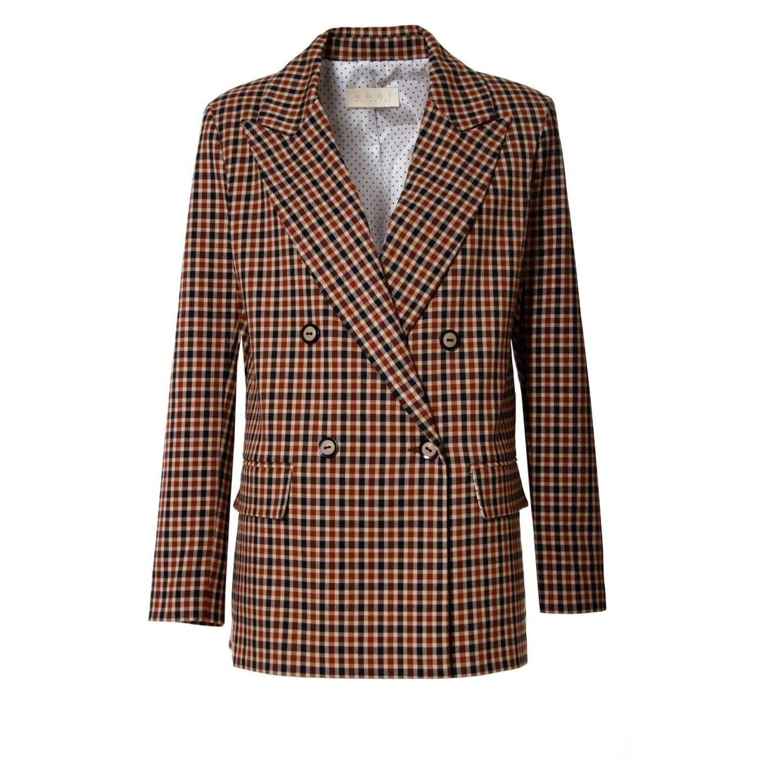 Aggi By Halewski Women's Brown Kimberly Autumn Glaze Blazer In Brown