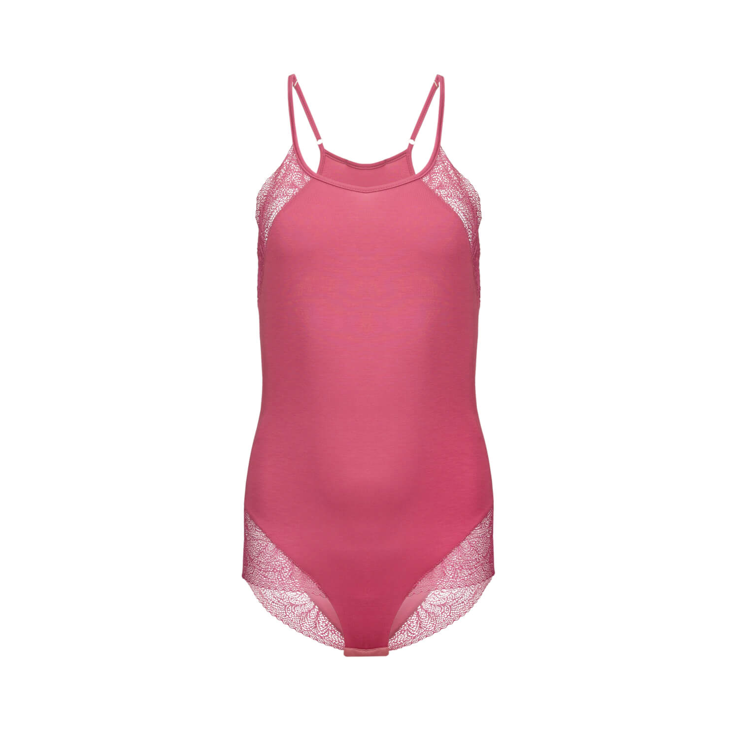 Oh!zuza Night&day Women's Pink / Purple Spaghetti Strap Bodysuit - Lace & Viscose In Pink/purple