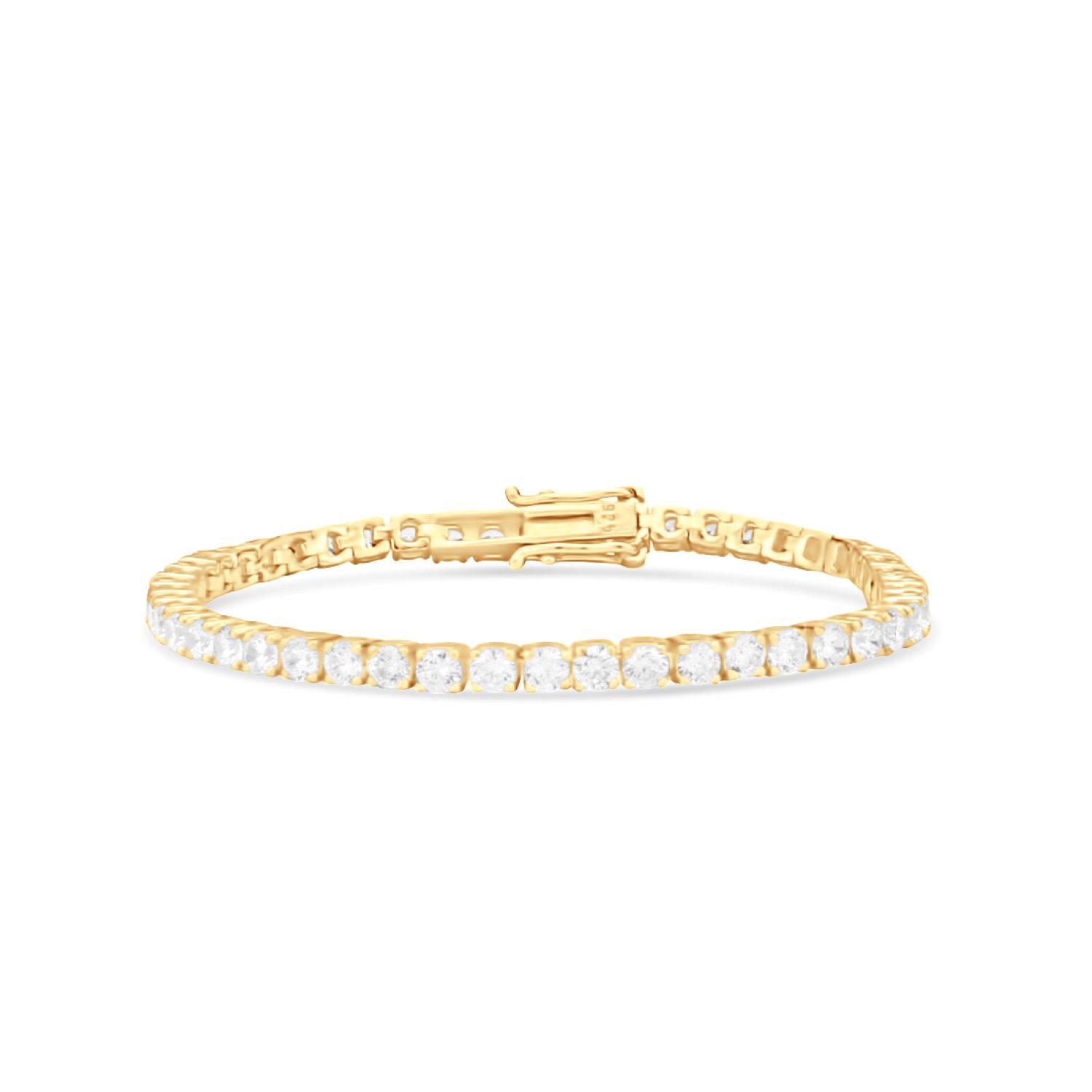 Women’s Four Prong Round Tennis Bracelet - Gold Shymi