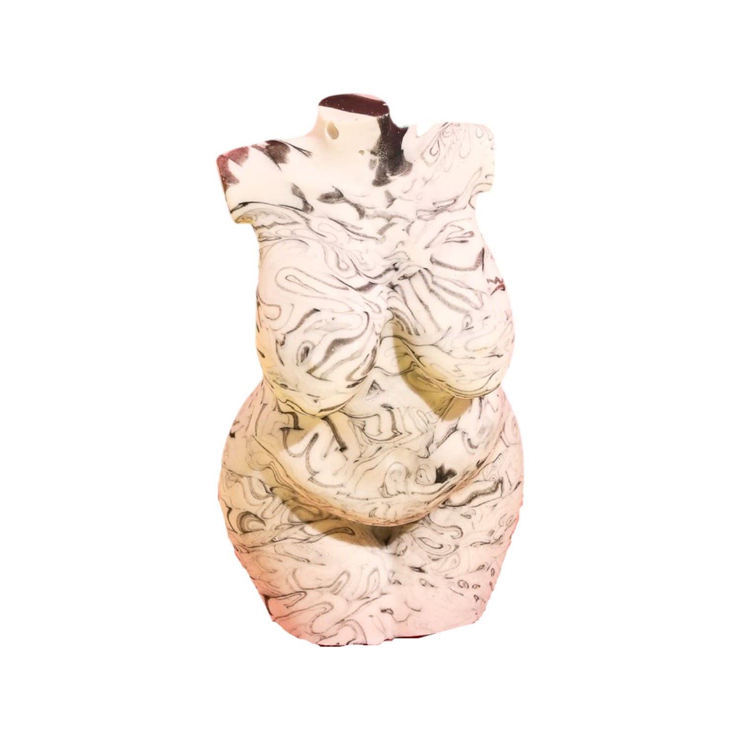 By Shax Marbled Curvy Lady Bust - White In White