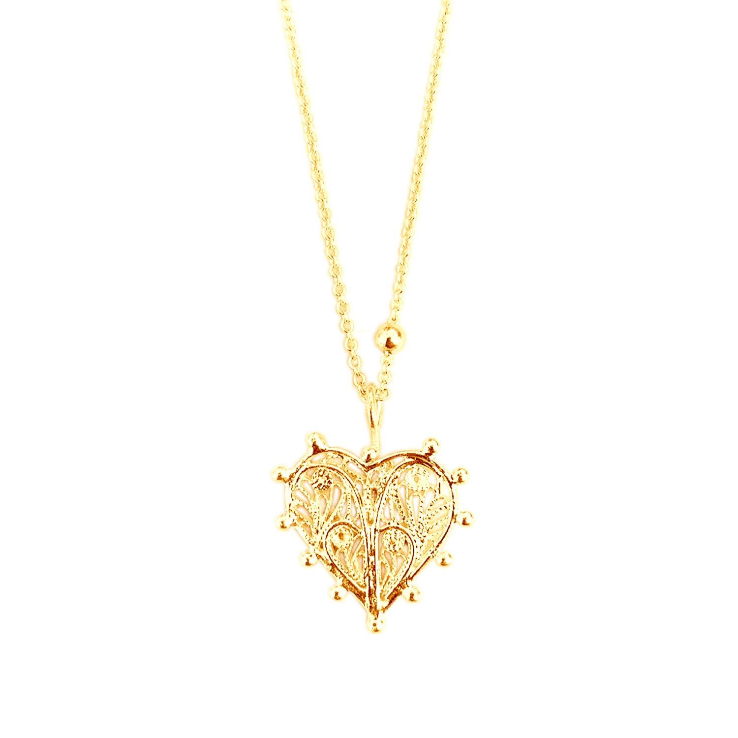 Mamba Women's Milagros Full Heart Golden Necklace