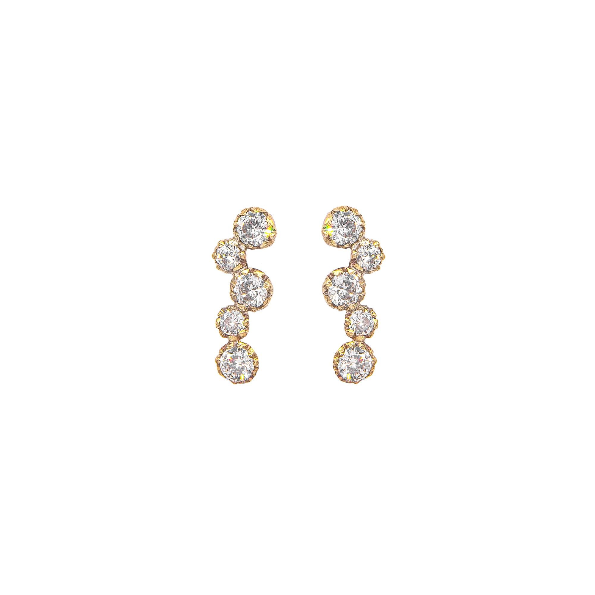 Women’s Gold Nuit Diamond Stud Earrings Lily Flo Jewellery