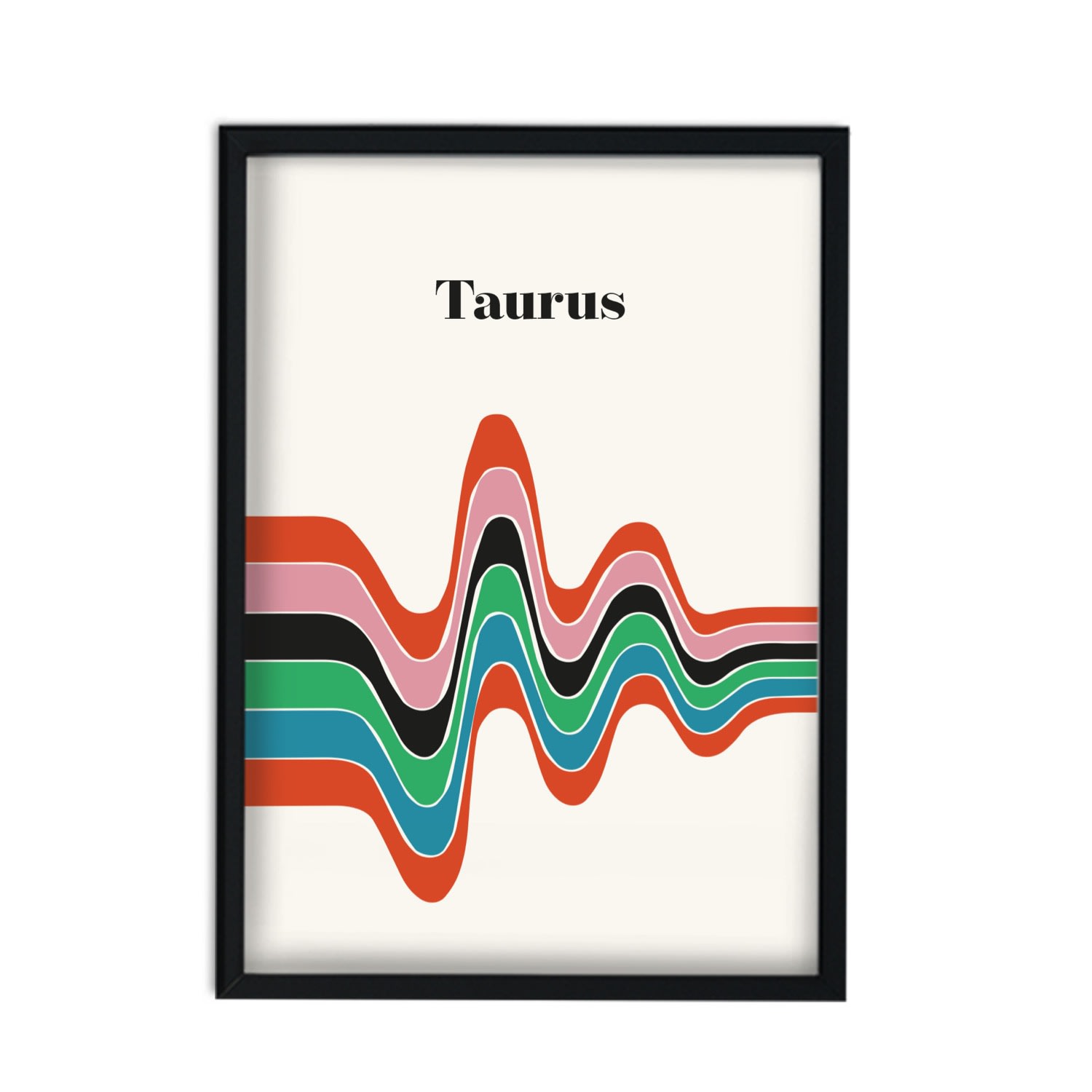 Red / Blue / Black Taurus Zodiac Star Sign A2 Art Print Fanclub