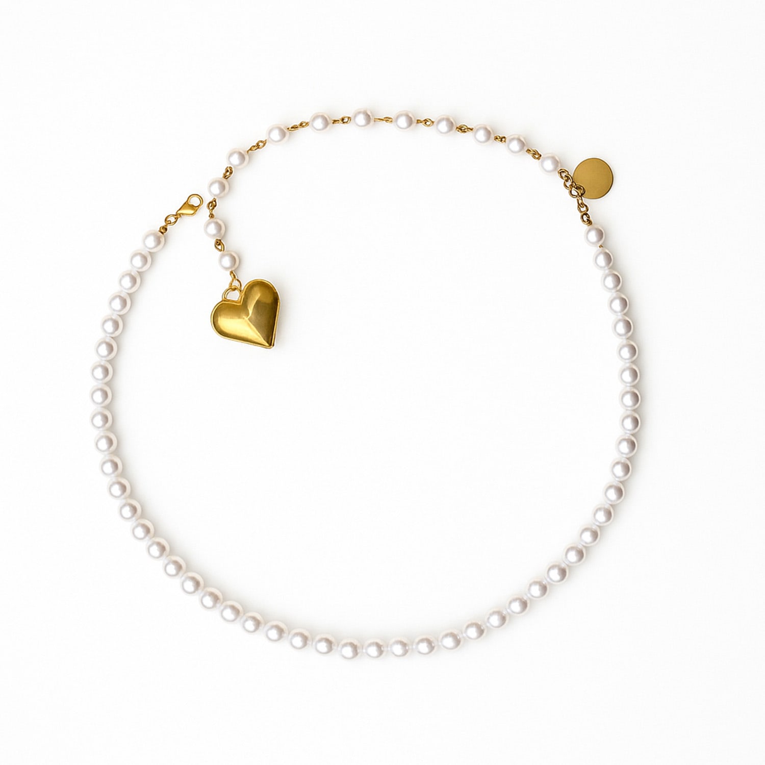 My Mokondo Women's Gold / White Amora Heart Necklace