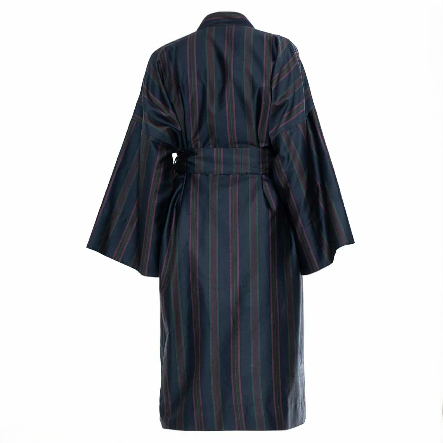 Decoflux Home Women's Blue Cotton Sateen Kimono Robe Etno Baltic