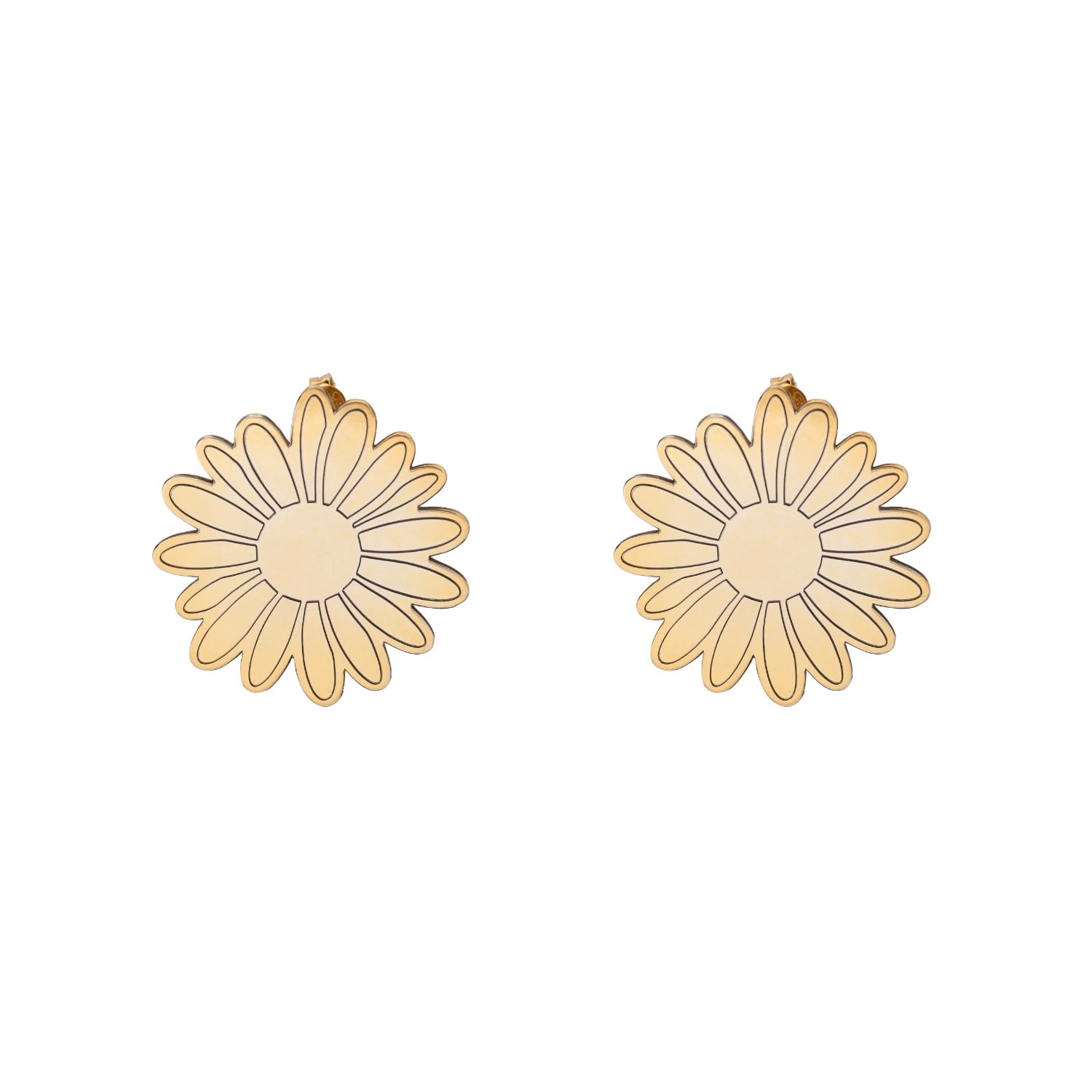 Silver Moon Women's Gold Sterling Silver Earrings – Solar Bloom In Gold