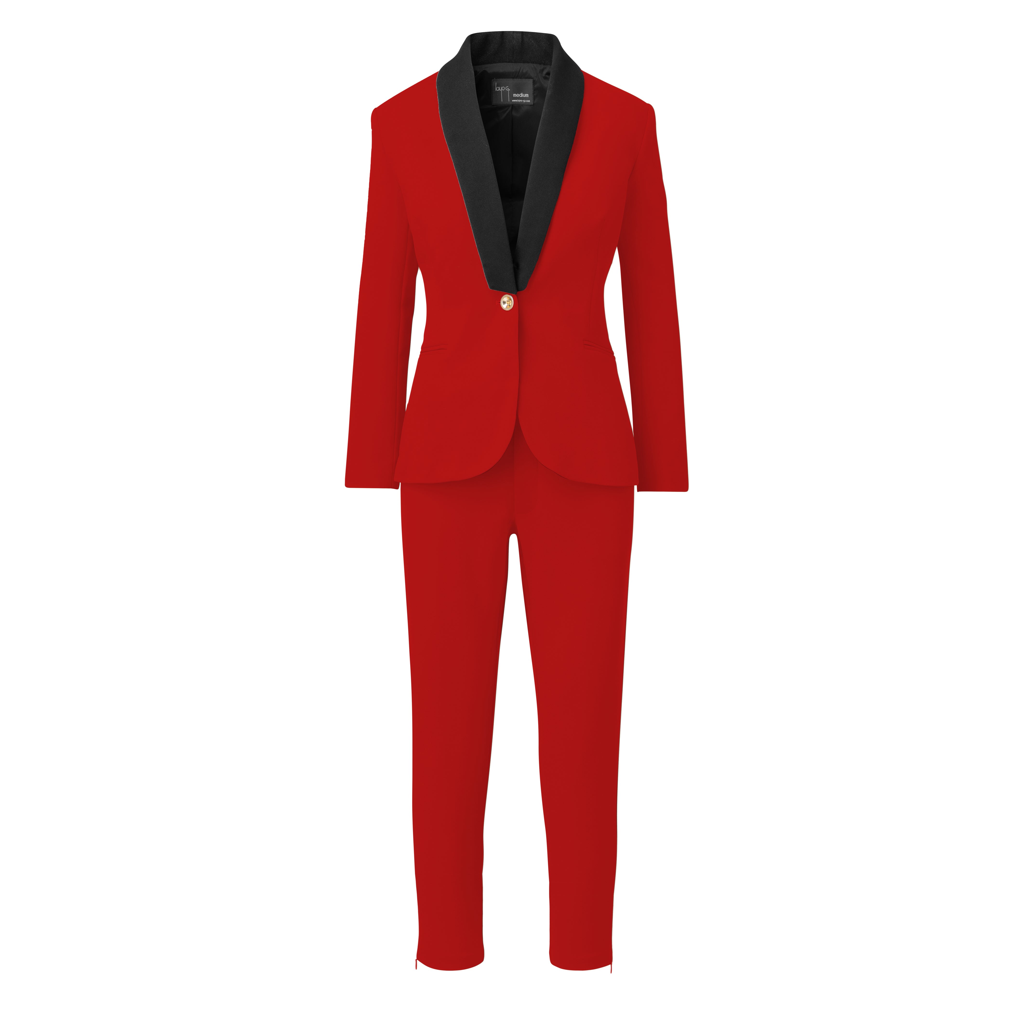 Women’s Tailored Stretch Boss Suit Set - Crimson Red | Extra Large | Layo G