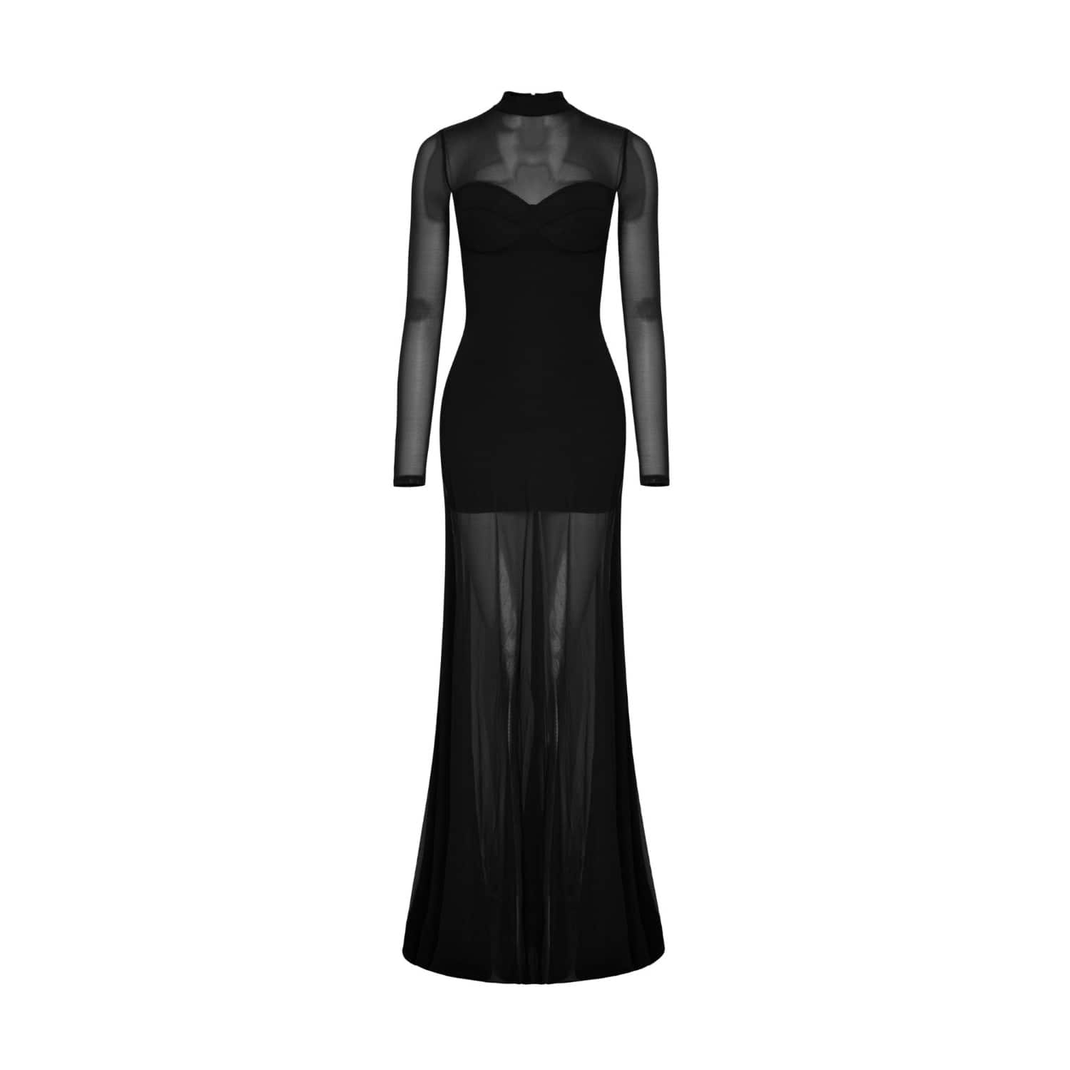 Ow Kya Mesh Maxi Dress - Black