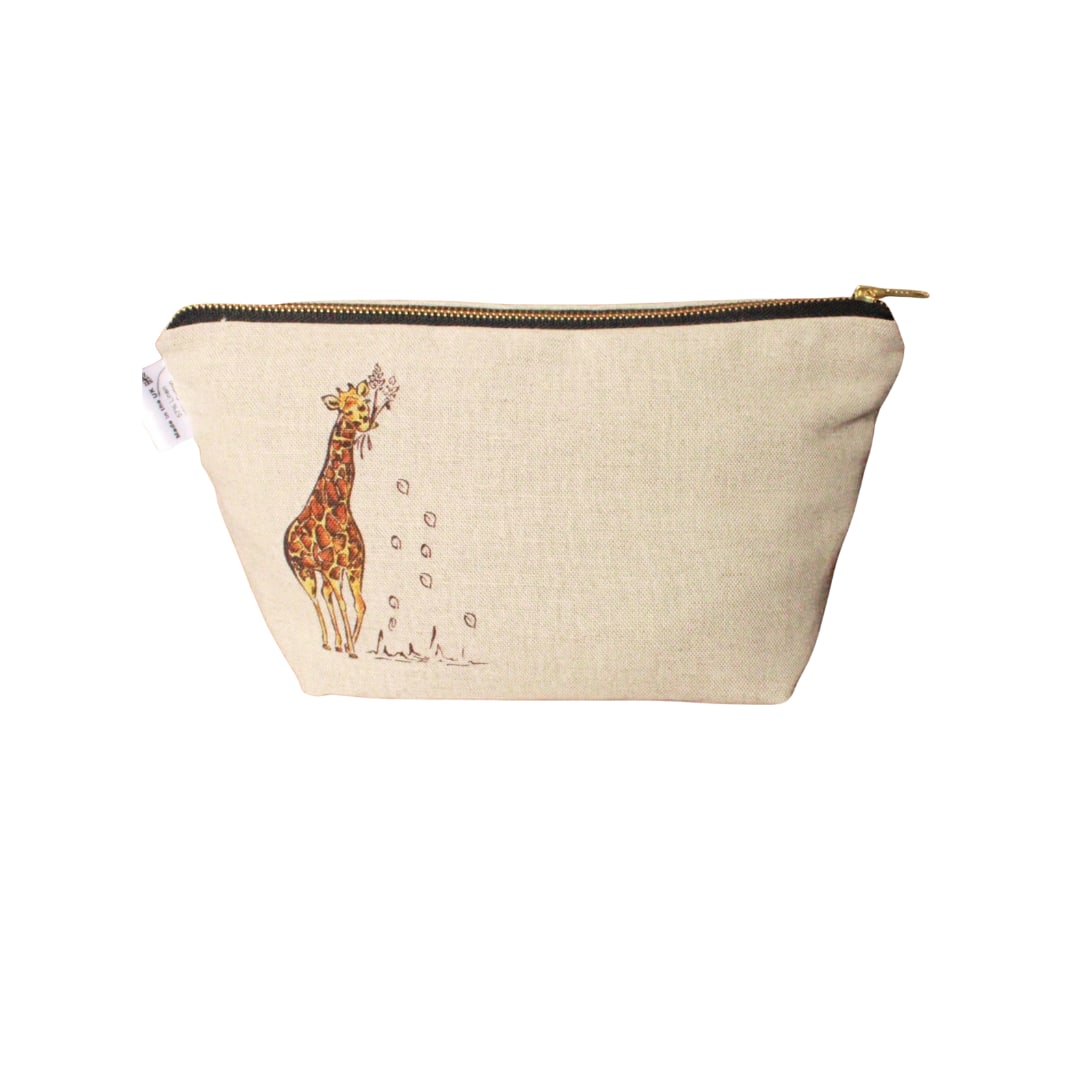 Black Kenya Giraffe Luxury Toiletries Bag One Size Milly Sands