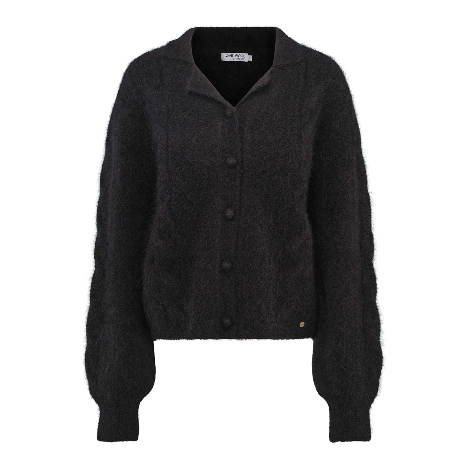 Women’s Ninni Mohair Mix Knitted Cardigan Black Medium Tirillm