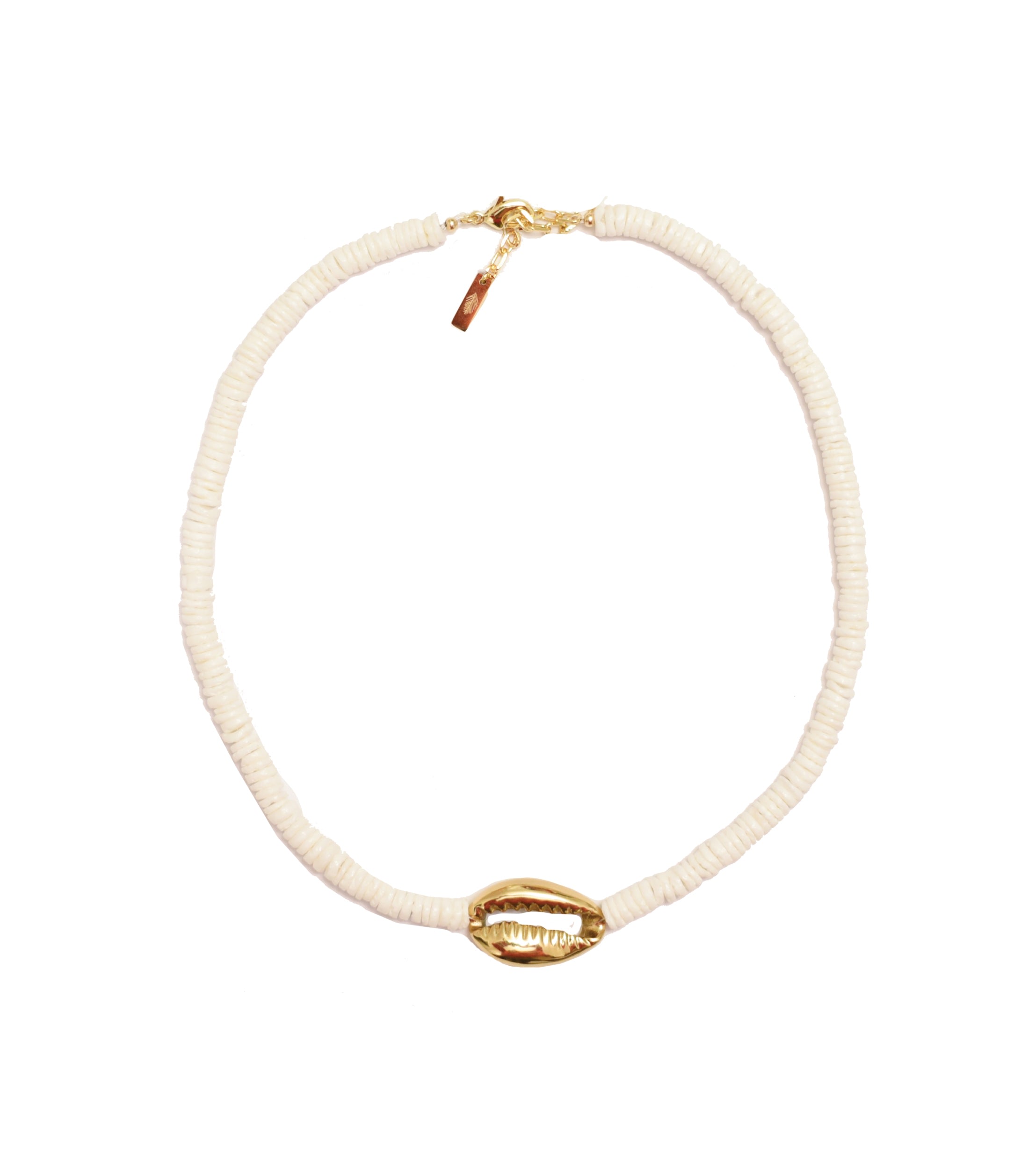 Adriana Pappas Designs Women's Heishi Gold Shell Necklace - White In Multi