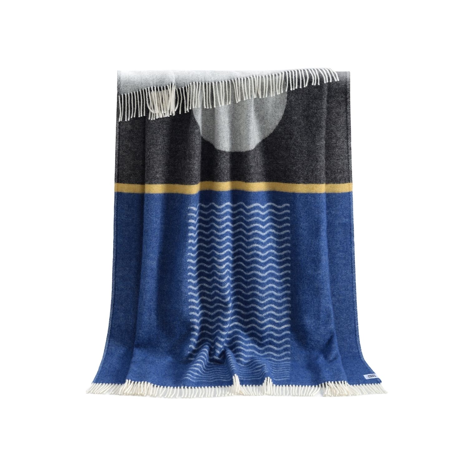 J.j.textile Blue / White / Black Moonlight Wool Throw