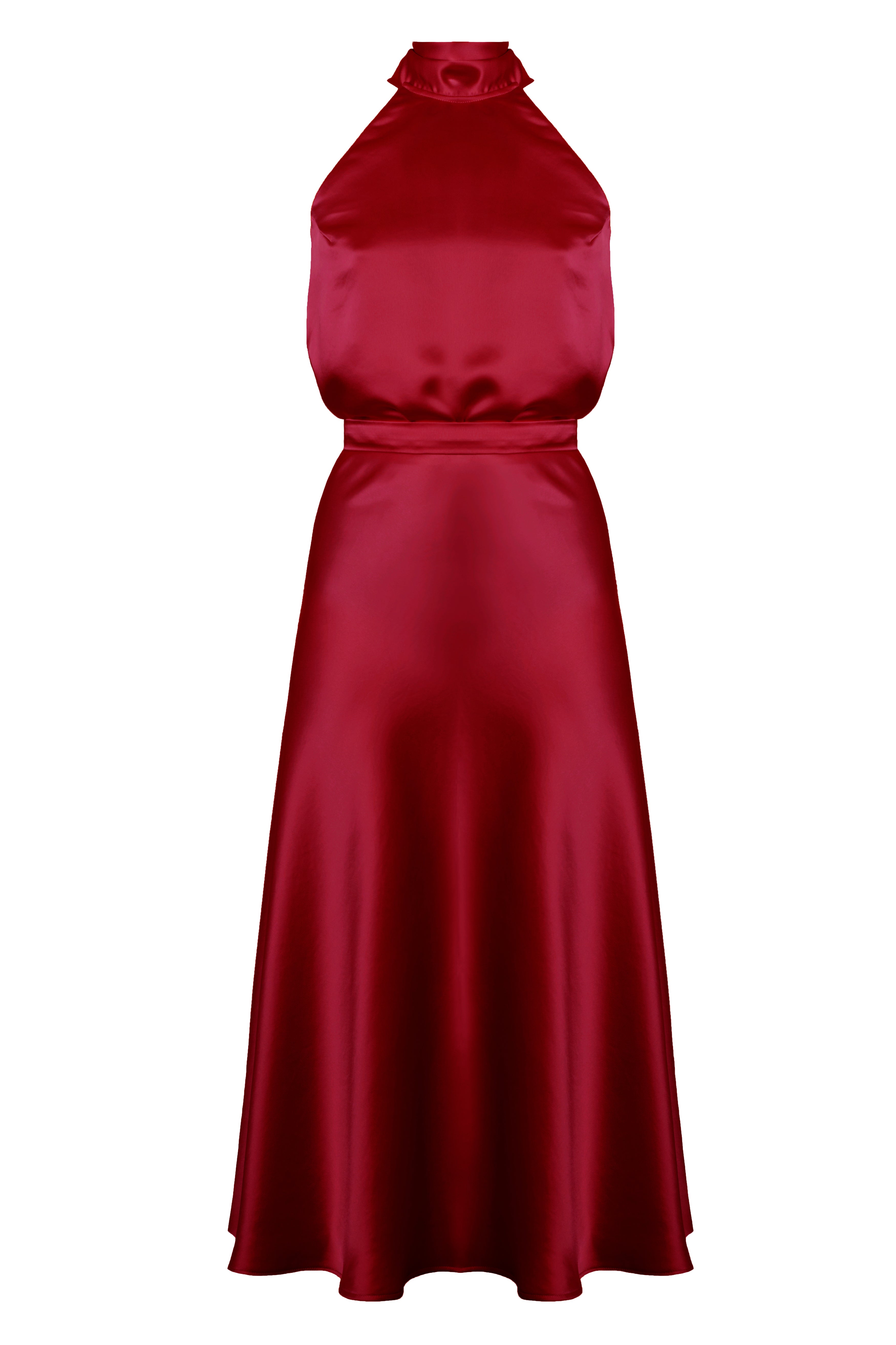 Women’s Noma Red Midi Cocktail Dress With Back Ribbons Medium Undress