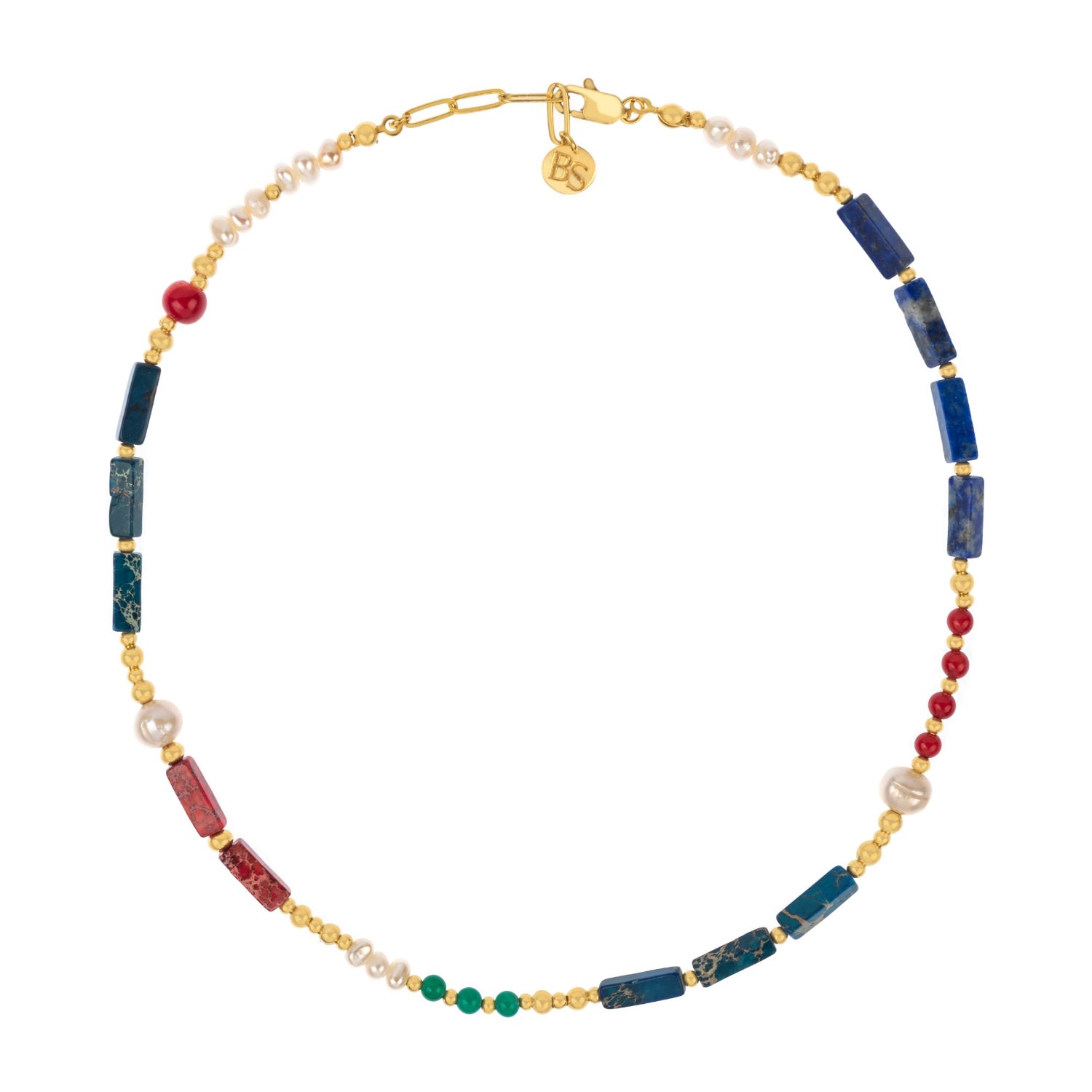 Women’s Red Sienna Lapis Lazuli & Coral & Agate Necklace Bonjouk Studio