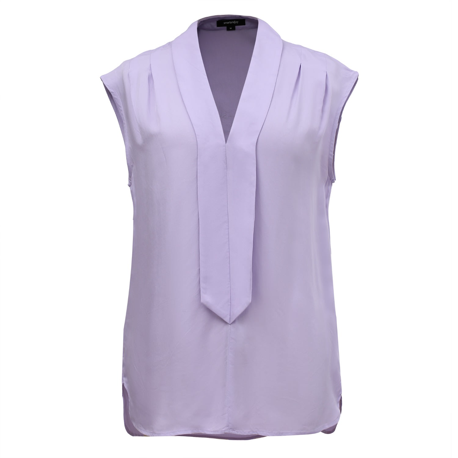 Smart And Joy Women's Pink / Purple Sleeveless Blouse With Wide Flat Collar In Pink/purple