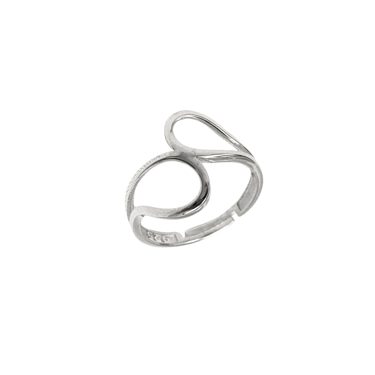 Spero London Women's Intercepting Circles New Sterling Silver Ring - Silver In White