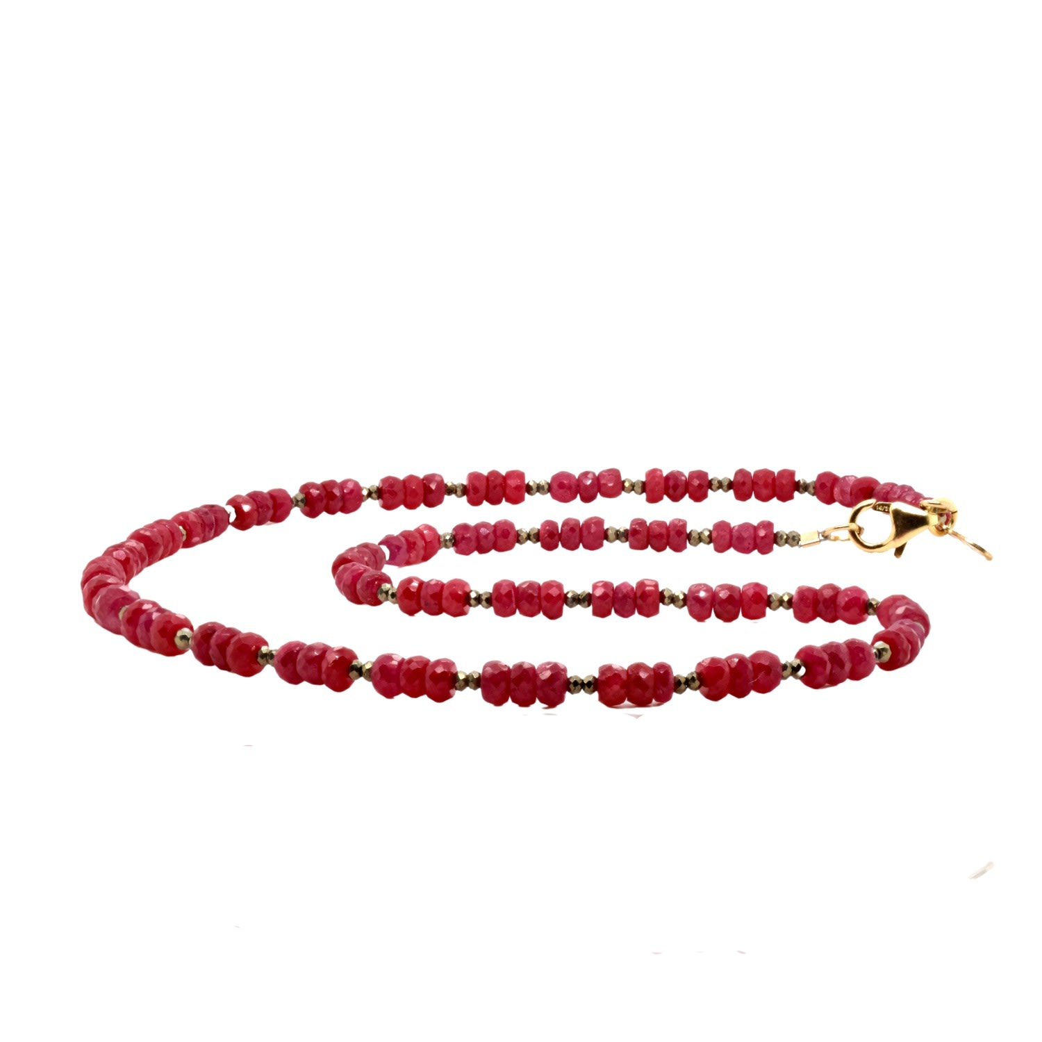 Lori Kaplan Design Women's Gold / Black / Red Ruby & Pyrite Gold Necklace In Multi