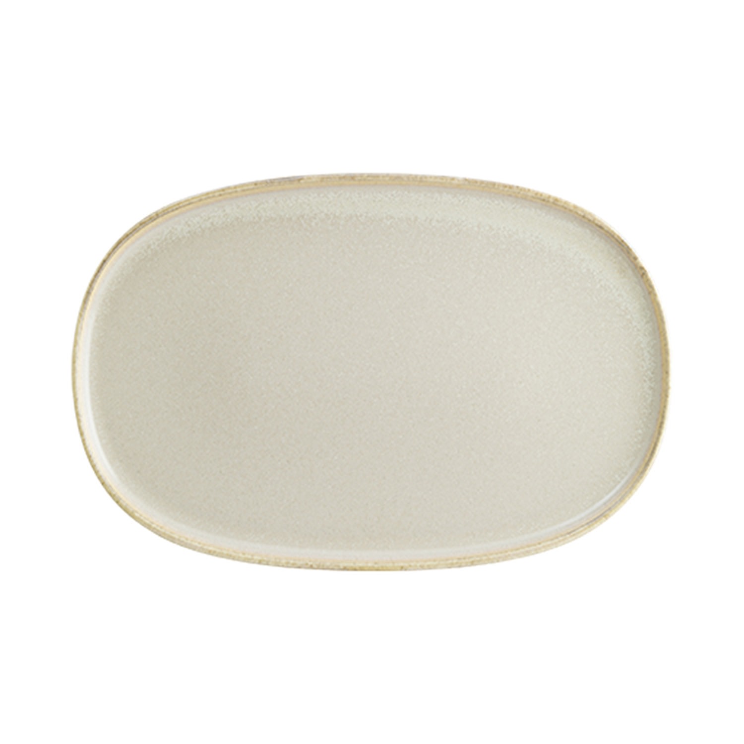 Sand Porcelain Platter Beige Oval 13.25" X 9.25" X 0.75" One Size Turgla Home