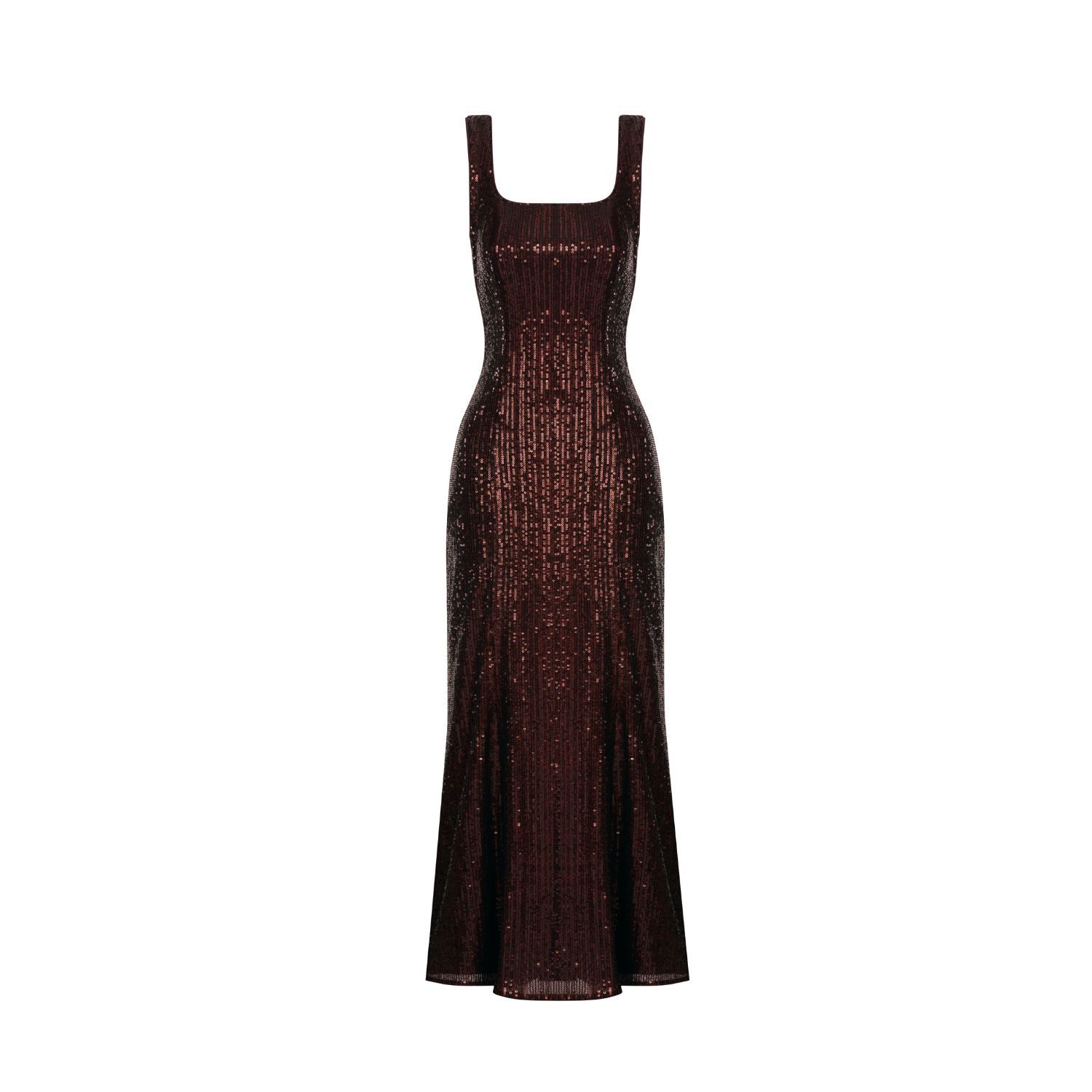 Women's Brown Burgundy Tie Back Midi Dress | Extra Small | Elsava