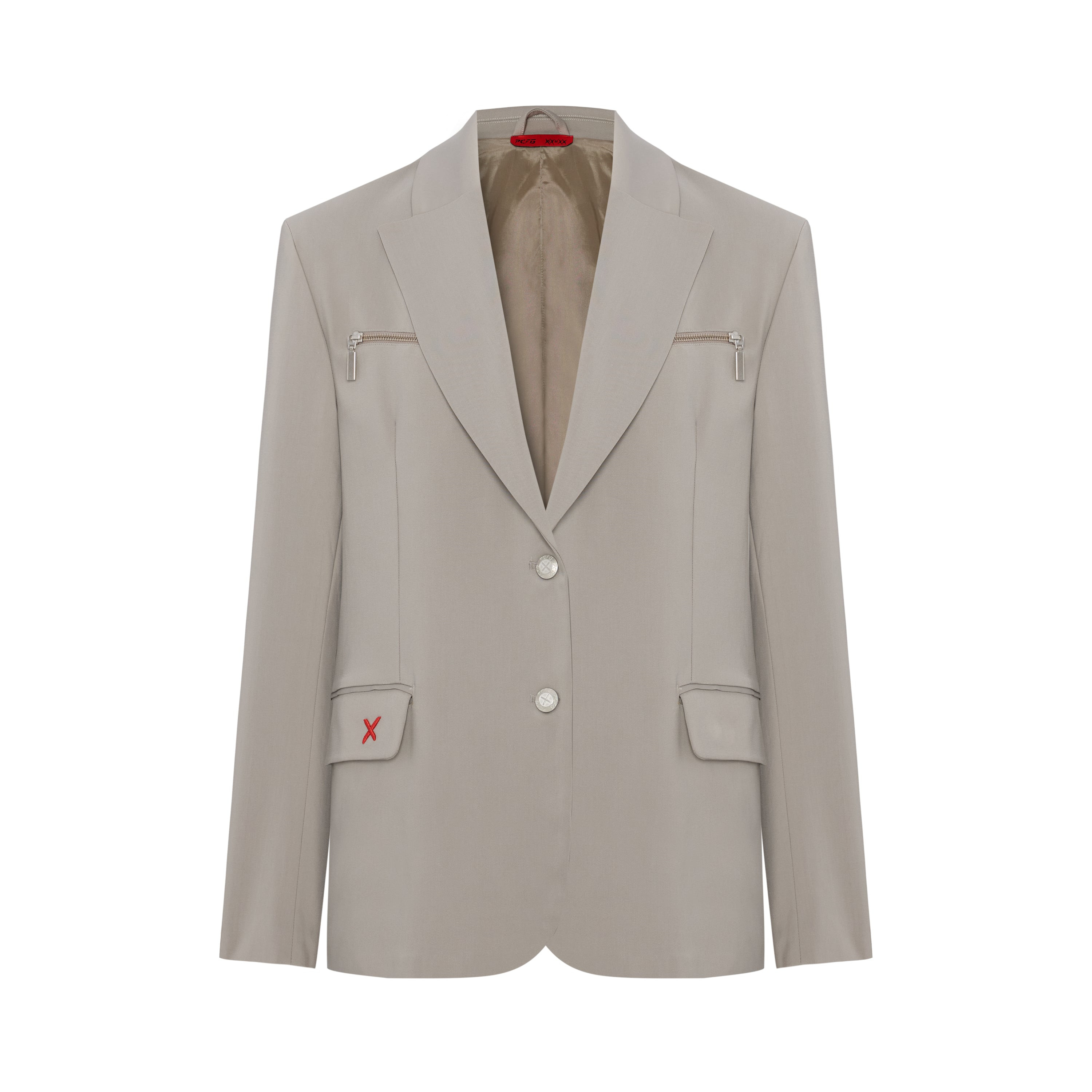 Pcfg Men's Neutrals Cotton Zip Detail Woven Blazer In Neutral
