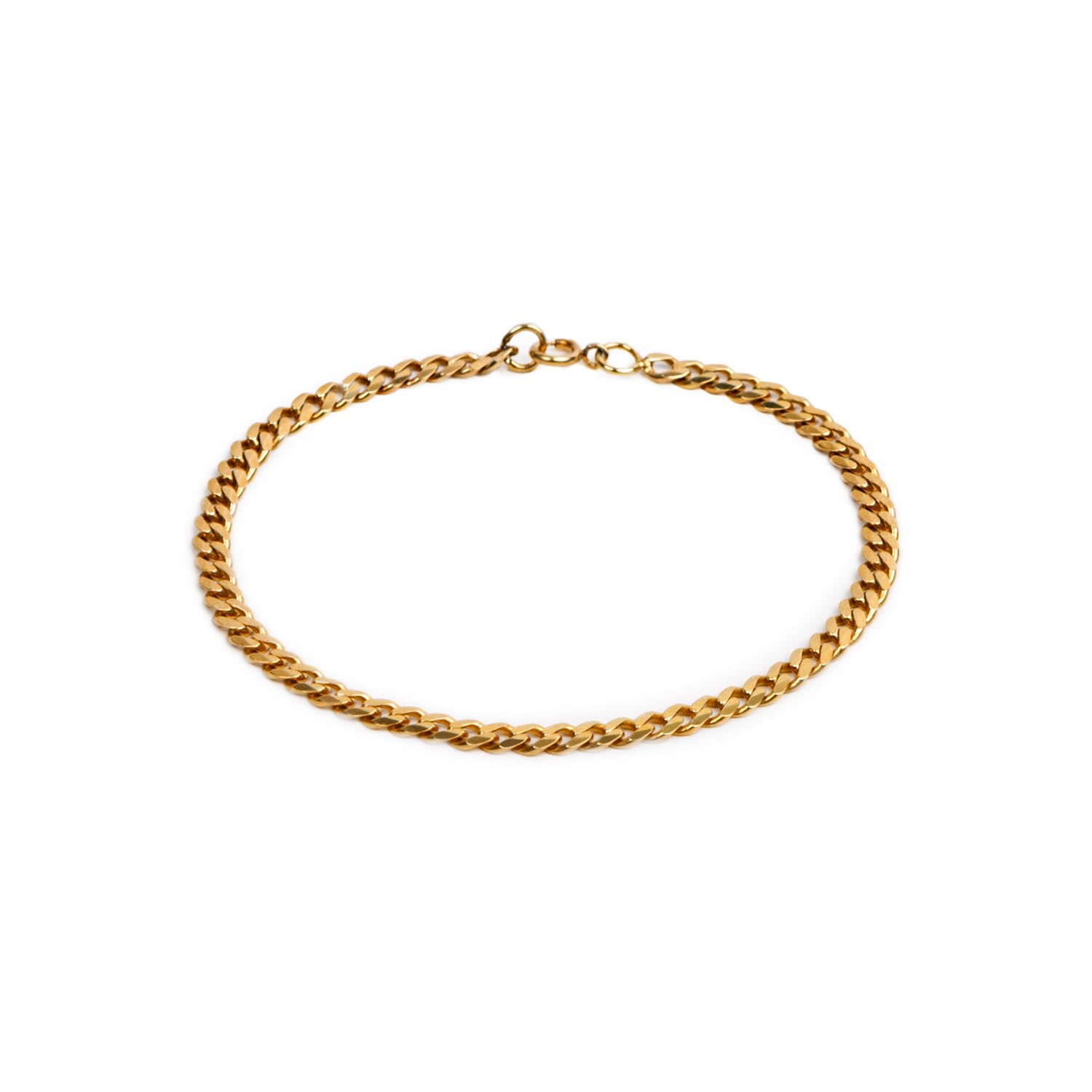 Women’s 3.4Mm Classic Flat Curb Chain Bracelet Gold Undefined Jewelry