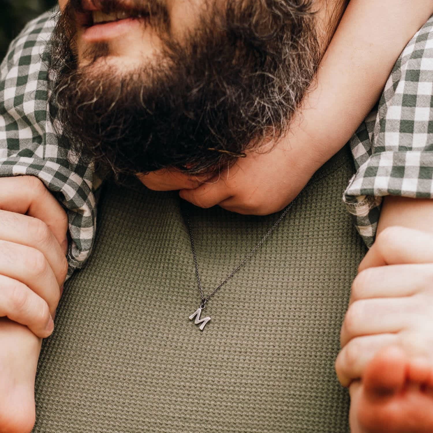 Men's Silver Initial Necklace