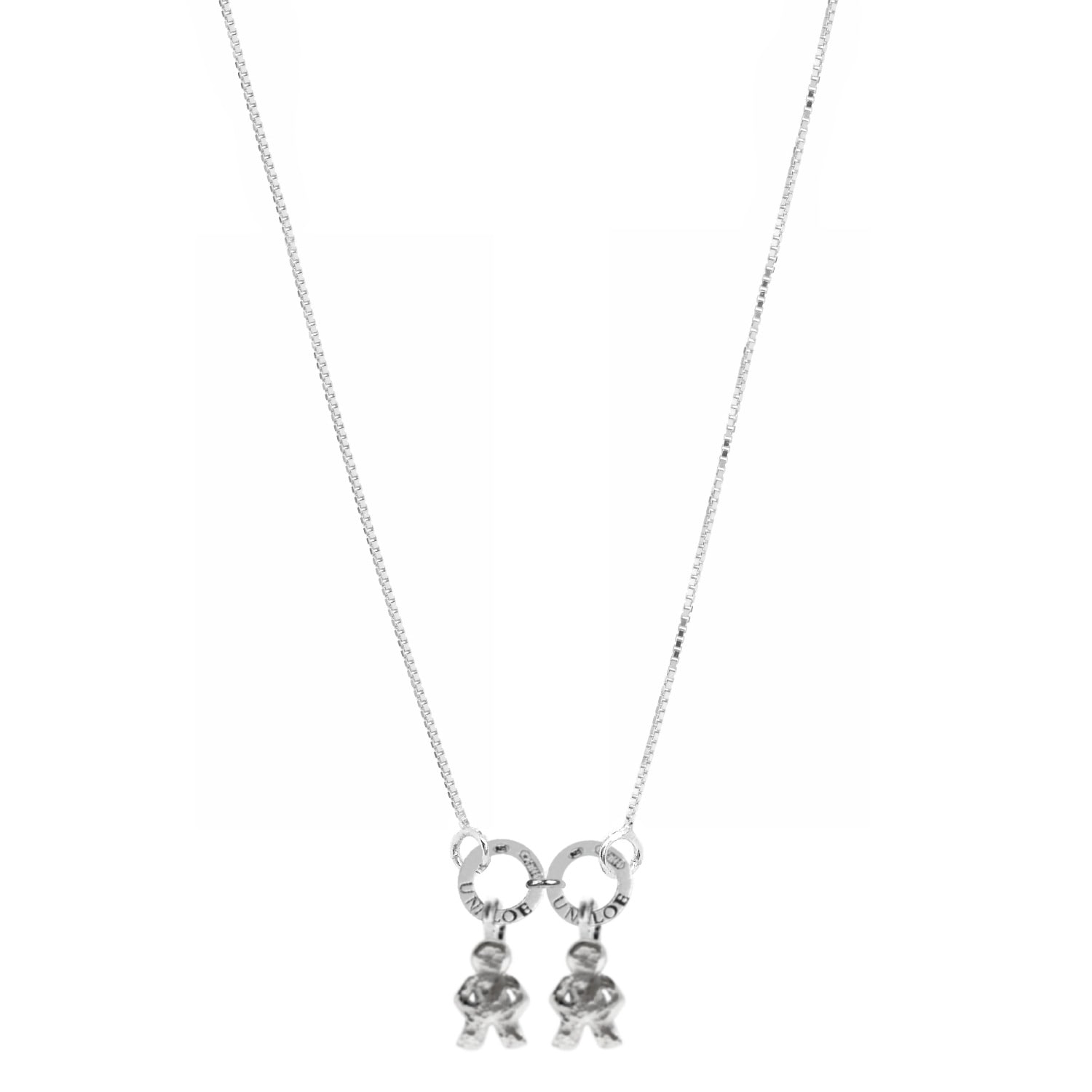 Unaloe Women's Sterling Silver Necklace With Child Charms