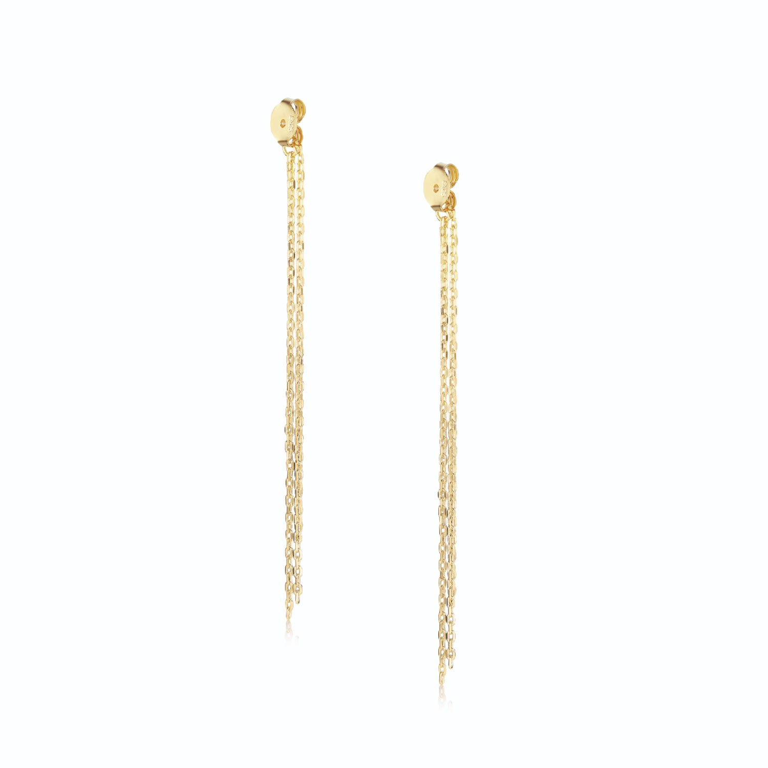 Alura Copenhagen Jewellery Women's Gold Eclipse - Behind The Ear - Earring Locks With Four Chains In Gold