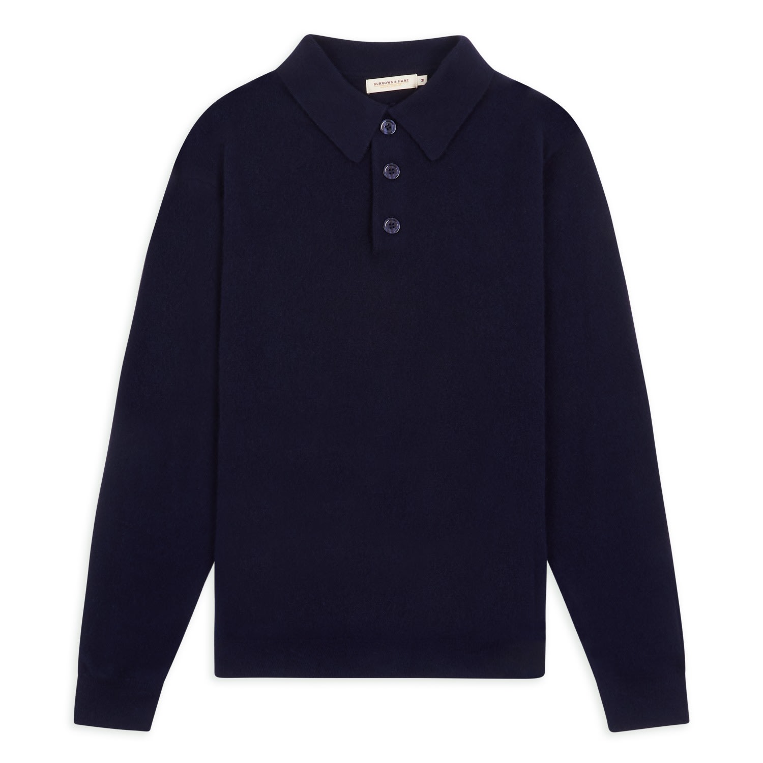 Burrows And Hare Men's Blue Knitted Polo - Navy