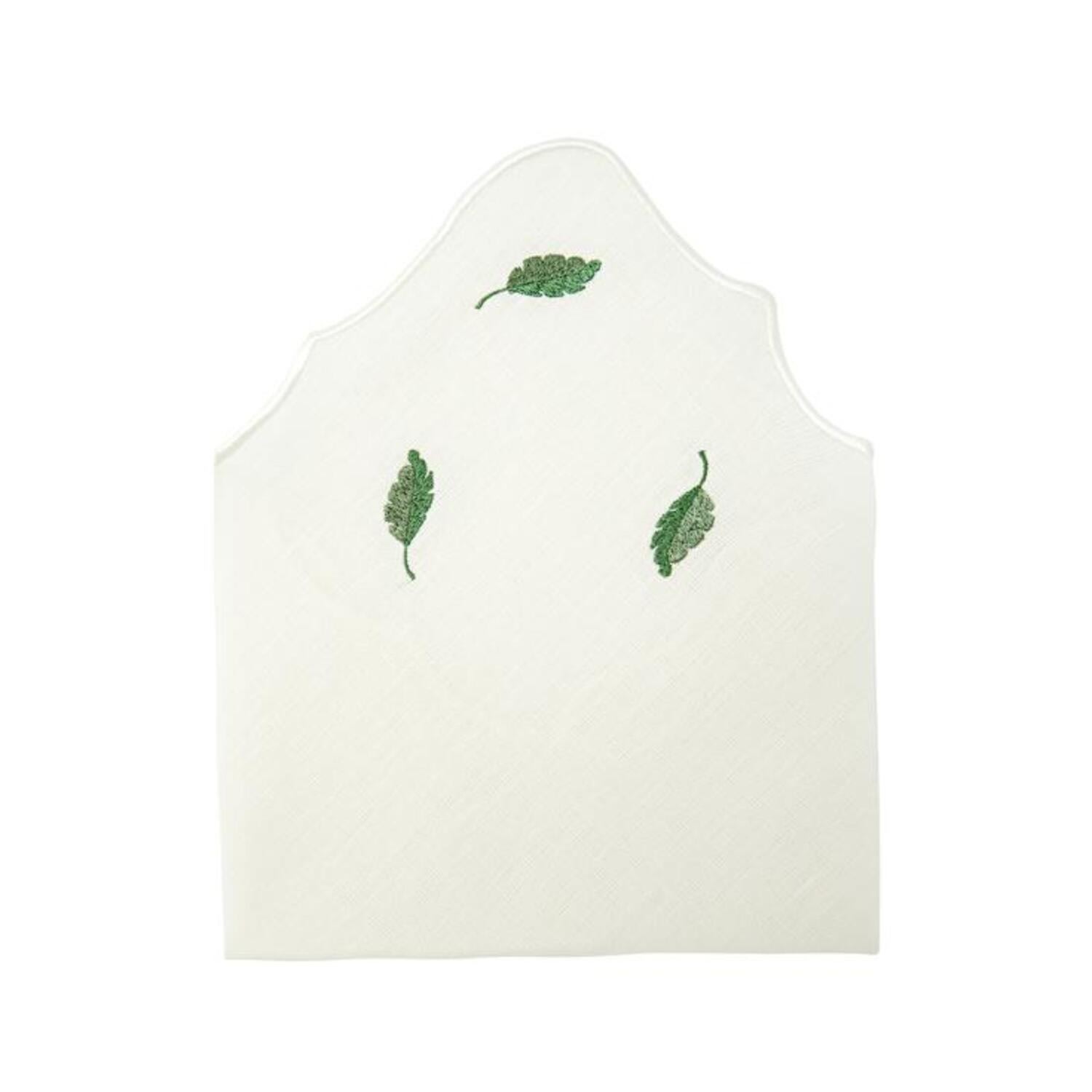 White Flora Embroidery Linen Napkins Set Of Two One Size Km Home Collection