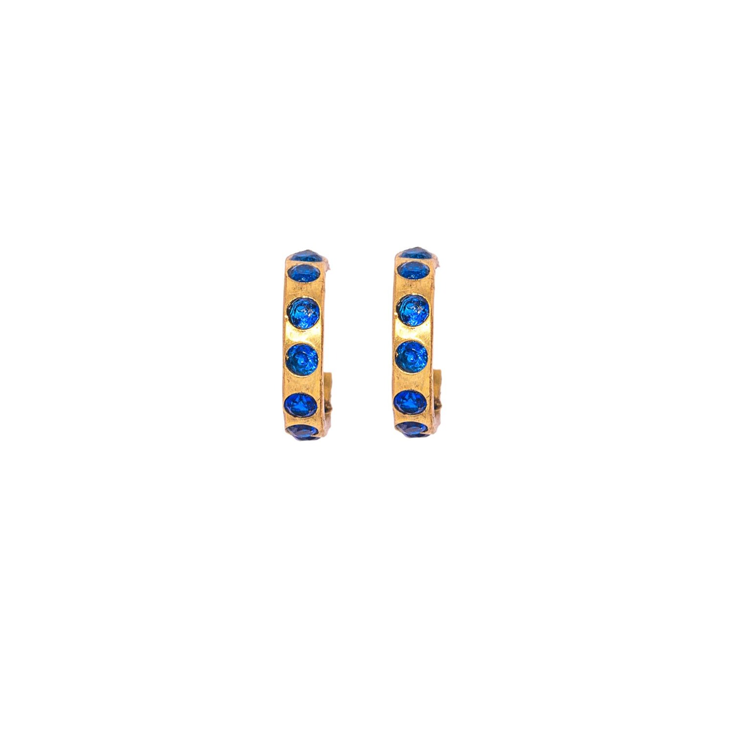 Women’s Gold Rainbow Bright Blue Sapphire Hoop Earrings Lily Flo Jewellery