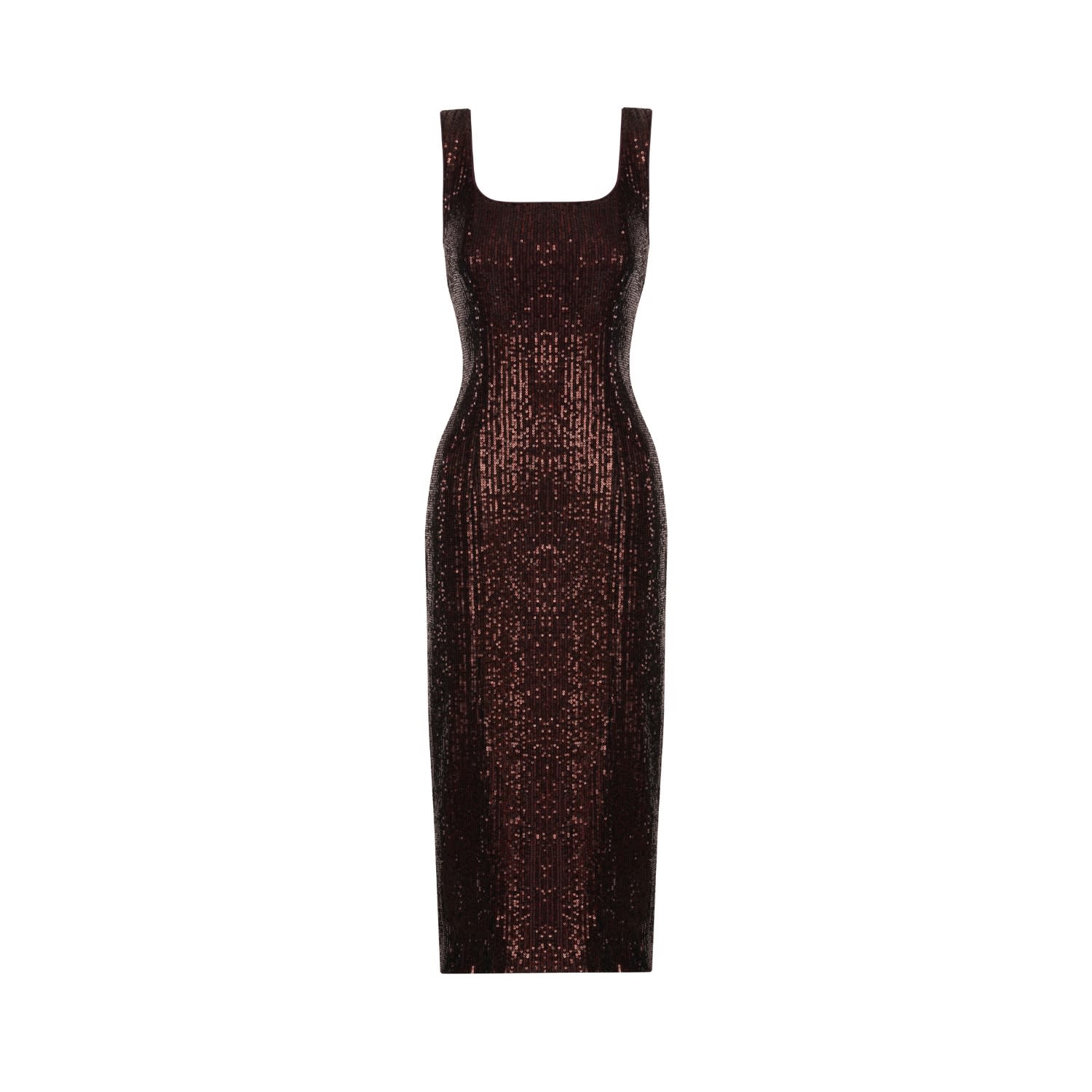 Women's Brown Burgundy Midi Dress | Extra Small | Elsava