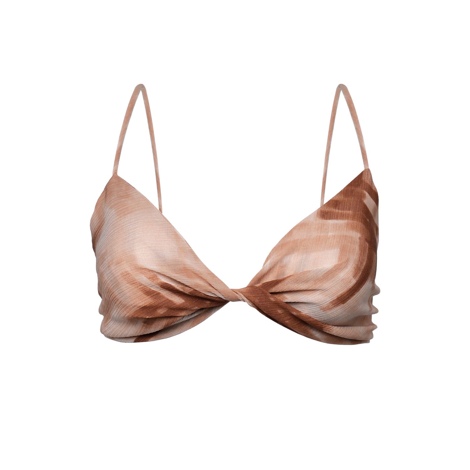 Guaja. Studio Women's Neutrals / Brown Perla Twisted Front Top