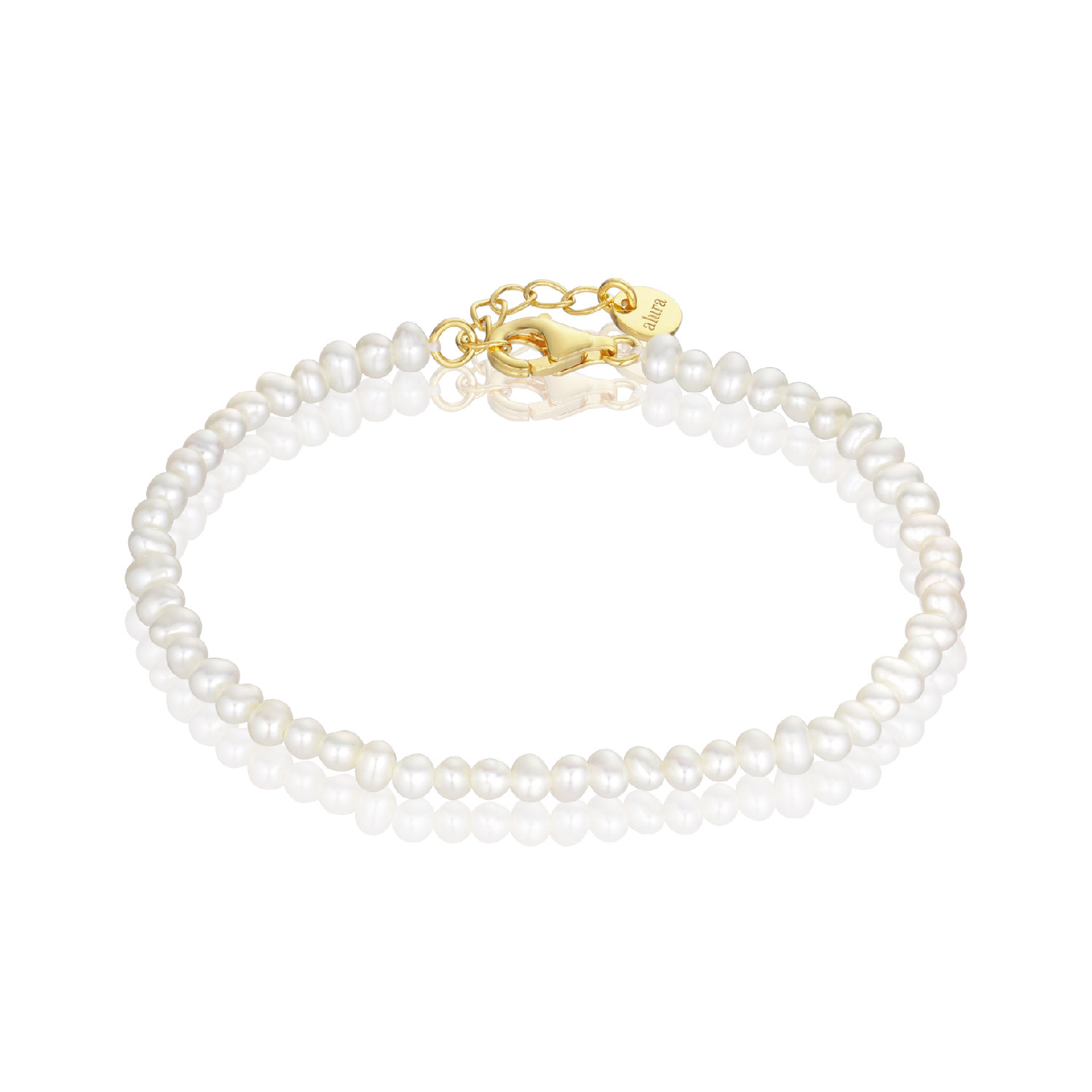 Alura Copenhagen Jewellery Women's White / Gold Ocean Bracelet With Freshwater Pearls