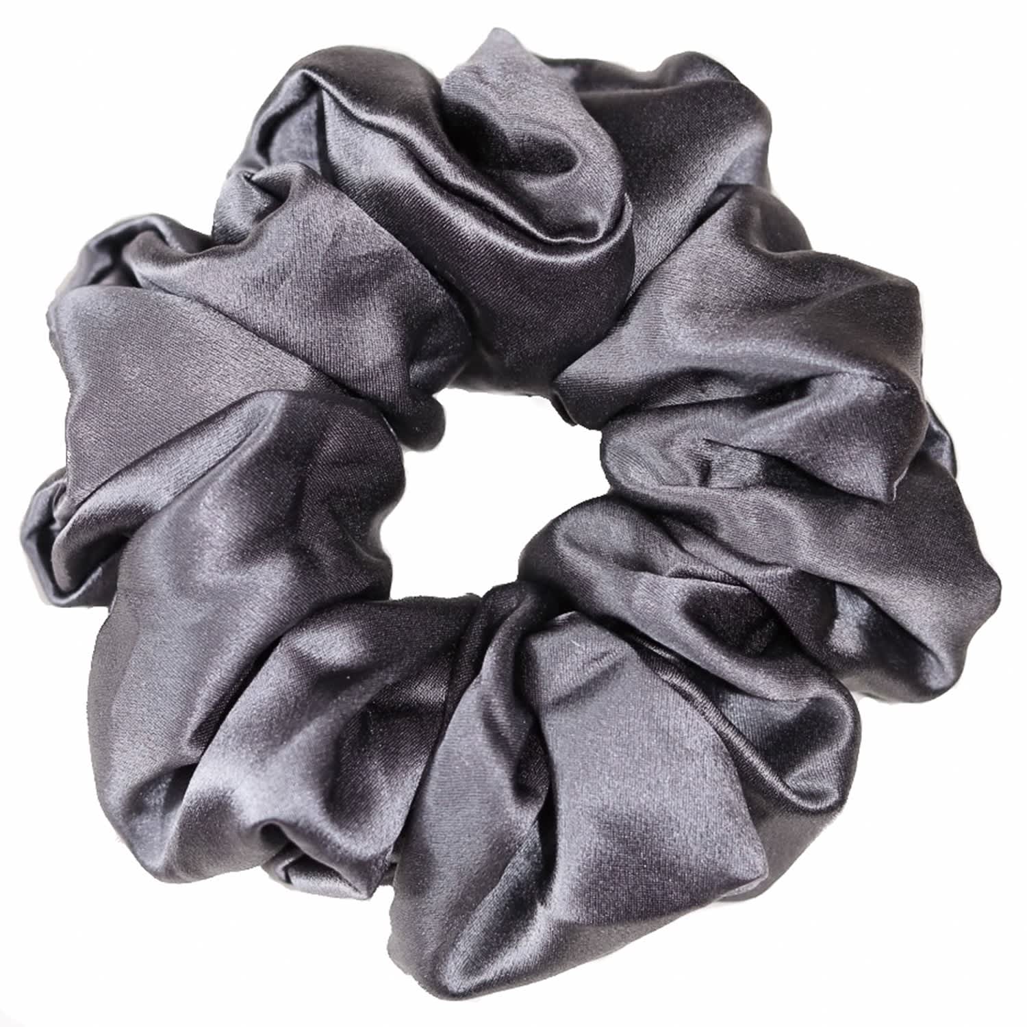 Luxe Pure Silk Hair Scrunchie Charcoal Nice Cream London