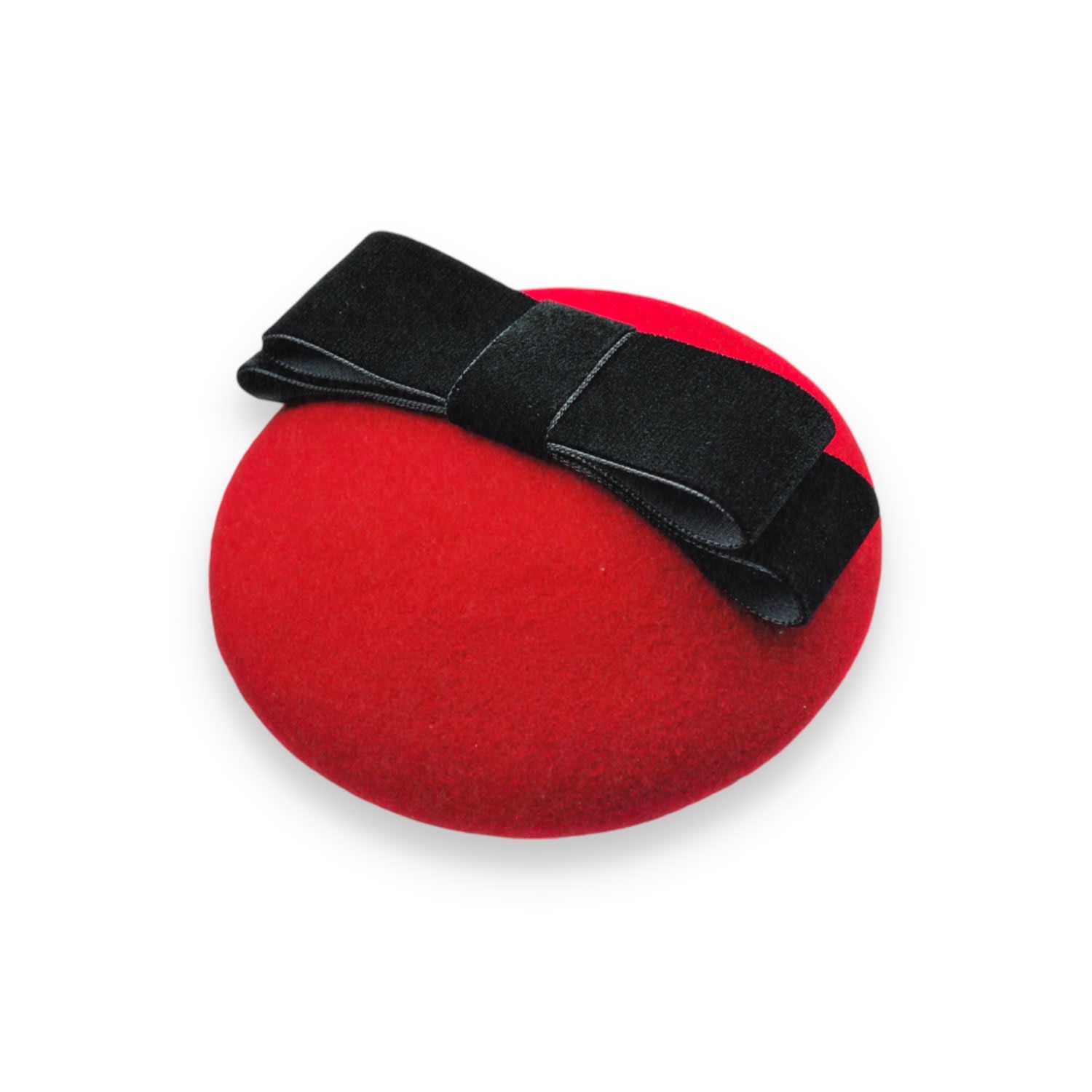 Maison Laurette Women's Red / Black Black Velvet Bow Button Fascinator Hat In Red/black
