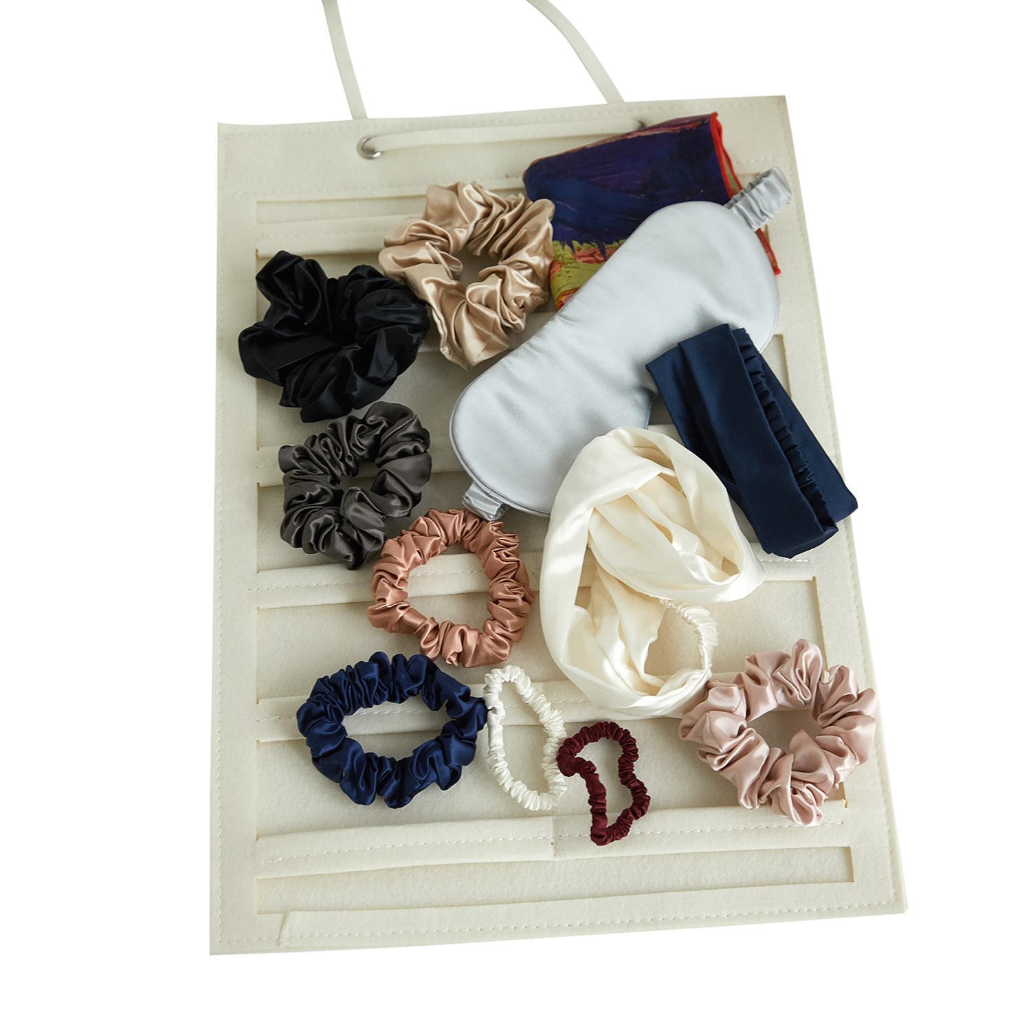 Soft Strokes Silk Luxury Silk Accessories Advent Calendar For Women With Twelve Days Countdown - Christmas Gift In Beige/black/blue/gray/pink/purple/red/white/yellow