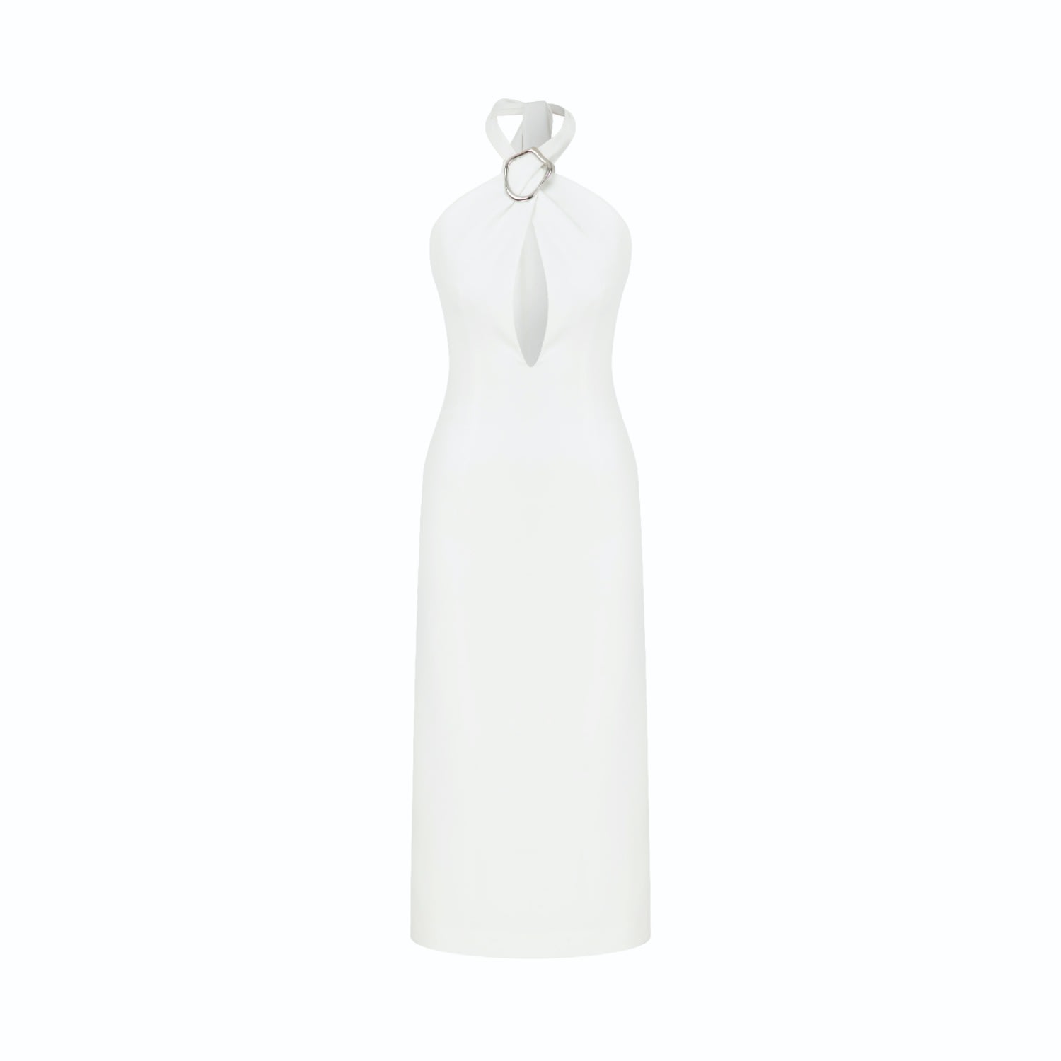 Shop Nazli Ceren Women's White Viana Crepe Midi Dress In Vanilla Ice