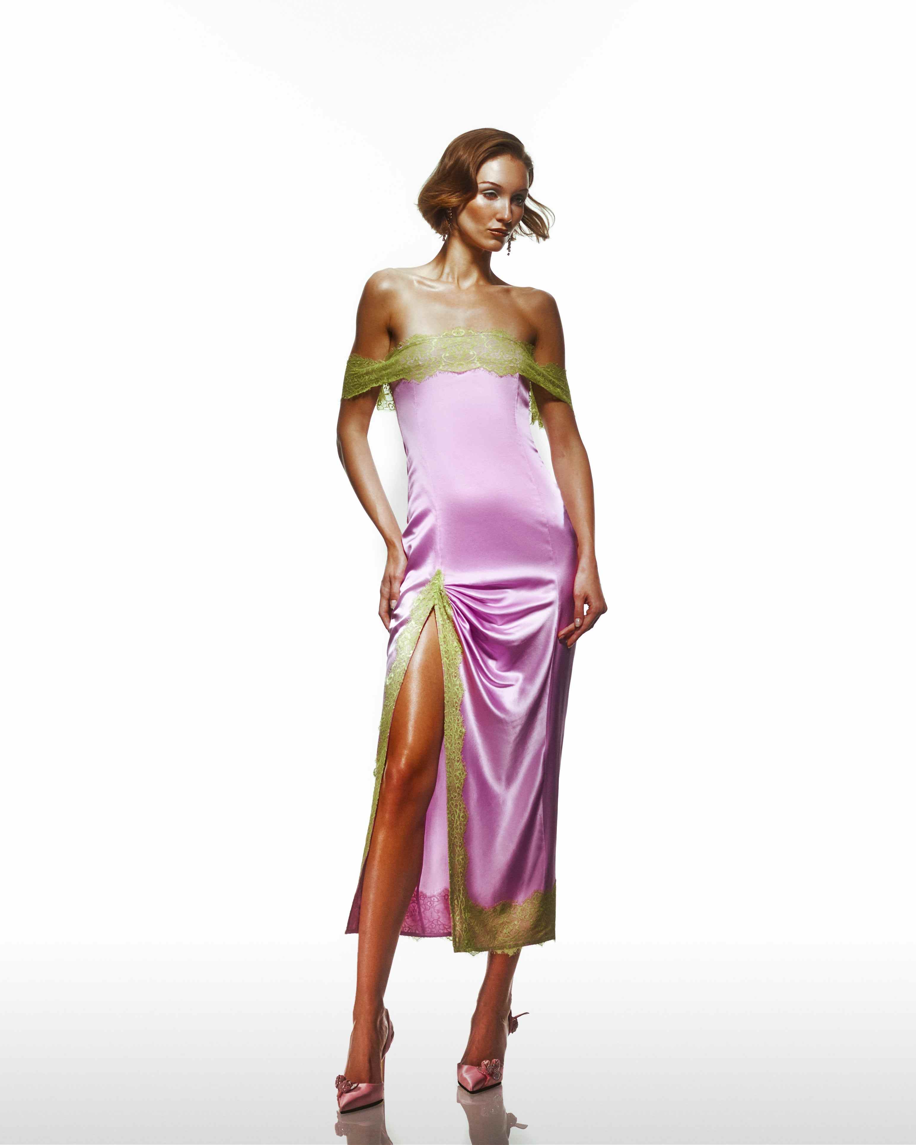 slim fit dress slacks Violette Tie Halter Floral Dress in Purple Comet and Dark Green – SOUR FIGS main image 1
