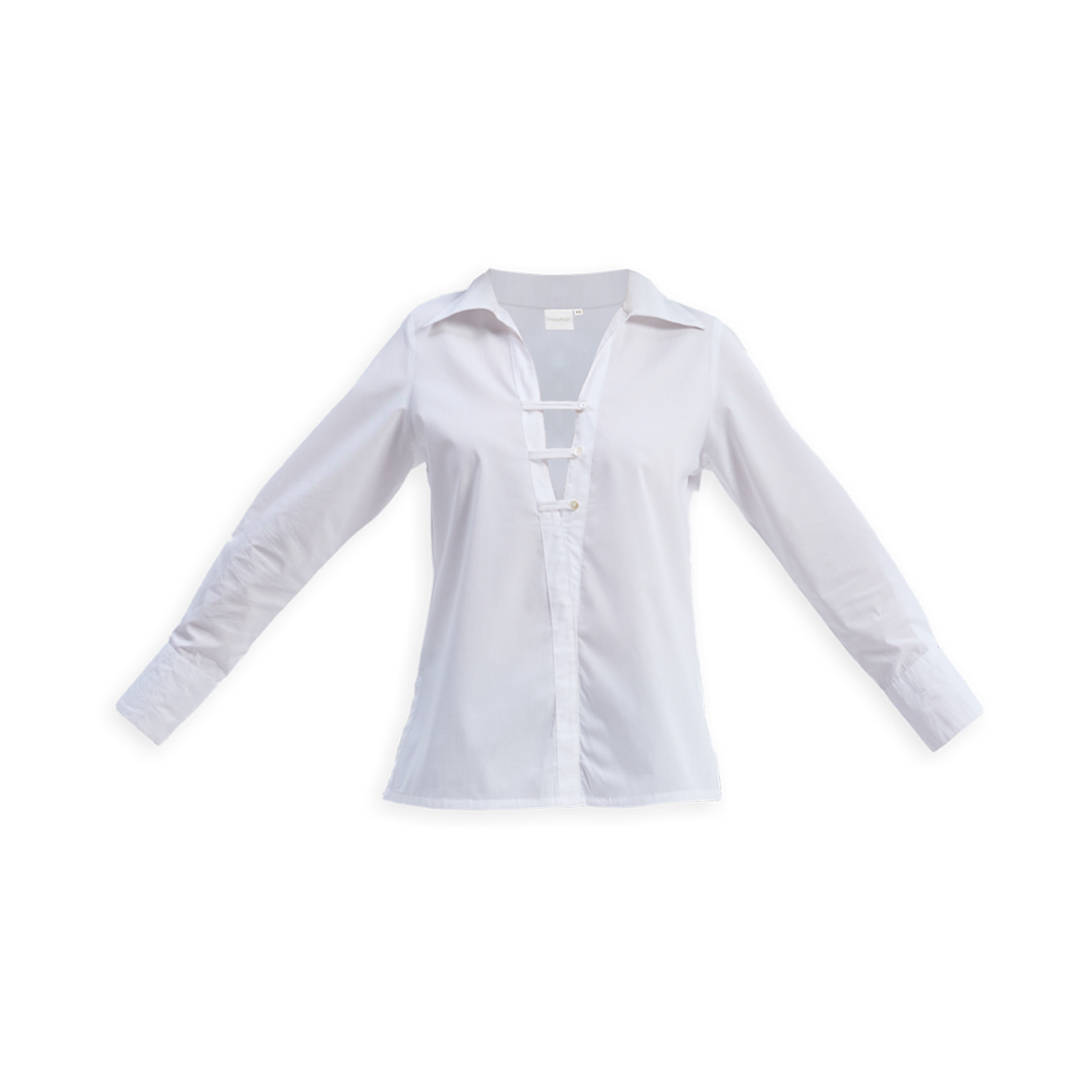 Reistor Women's Crisp Details Button-down Shirt In White