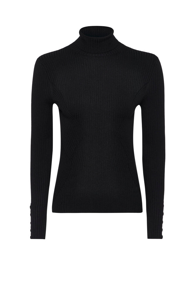 Guinea Women's Black Bella Roll Neck Sweater