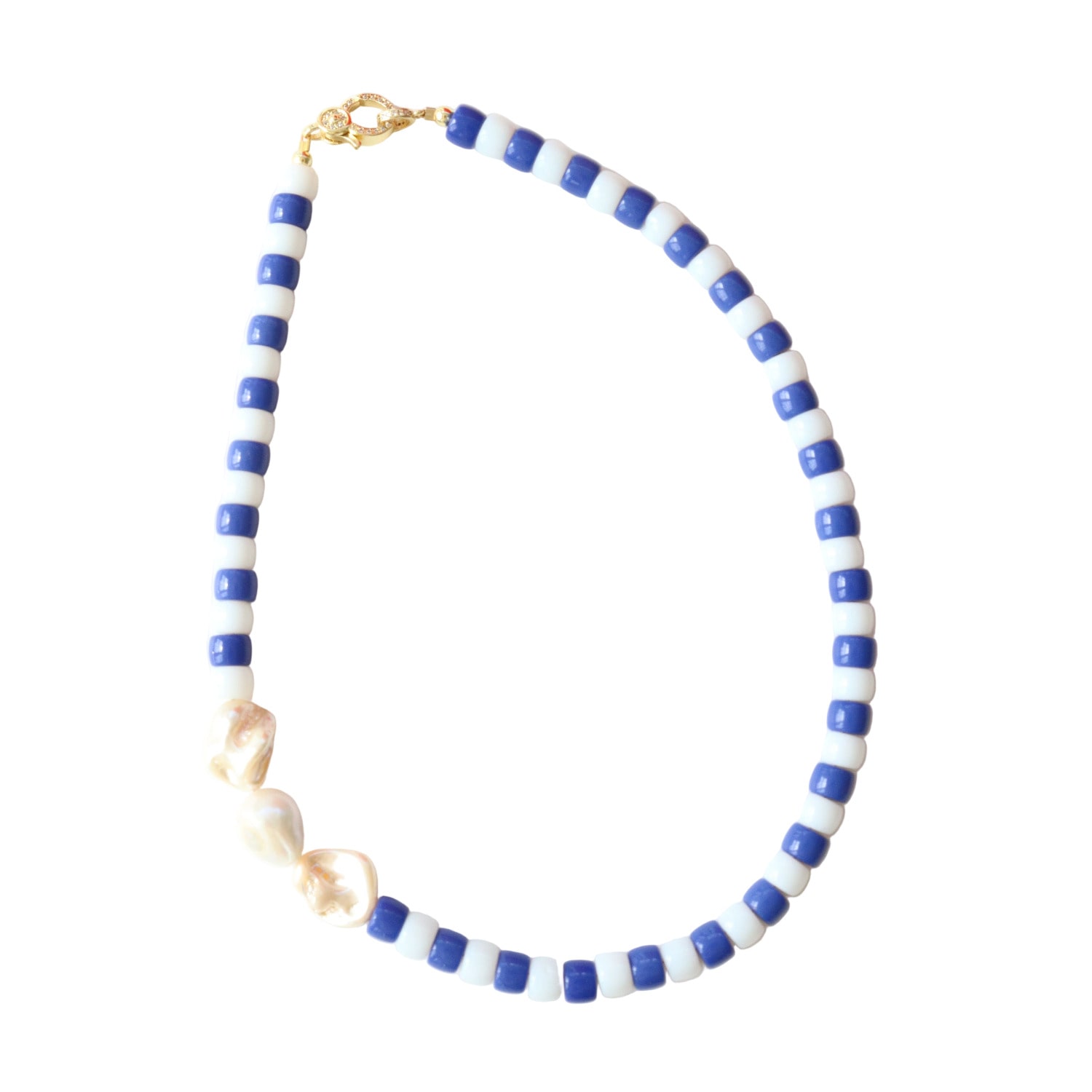 Taylor Reese Women's Blue / White Blue & White Jersey Stripe Necklace In Multi