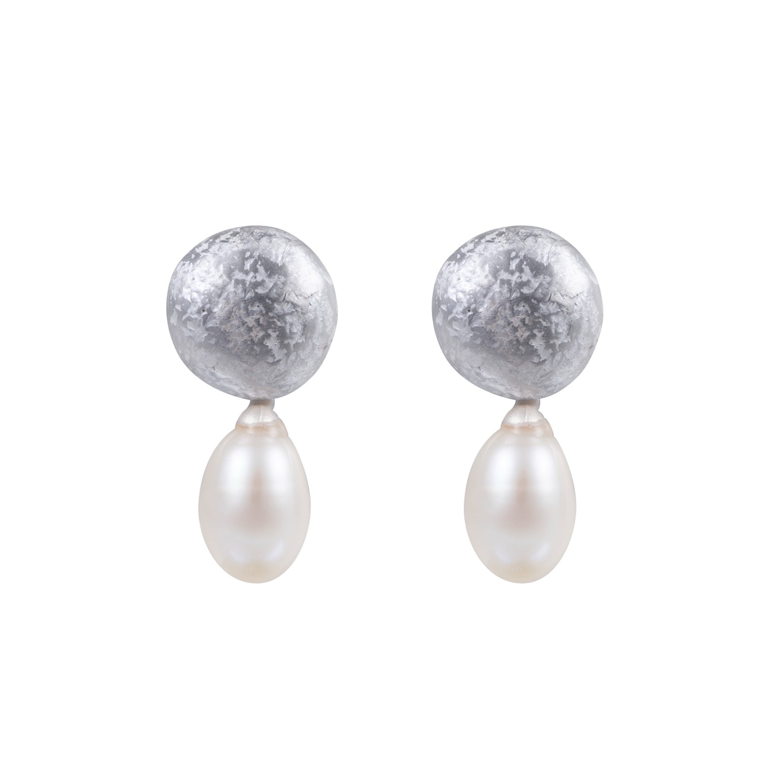 Women’s White / Silver Silver Pearl Drop Studs Madeleine Holloway