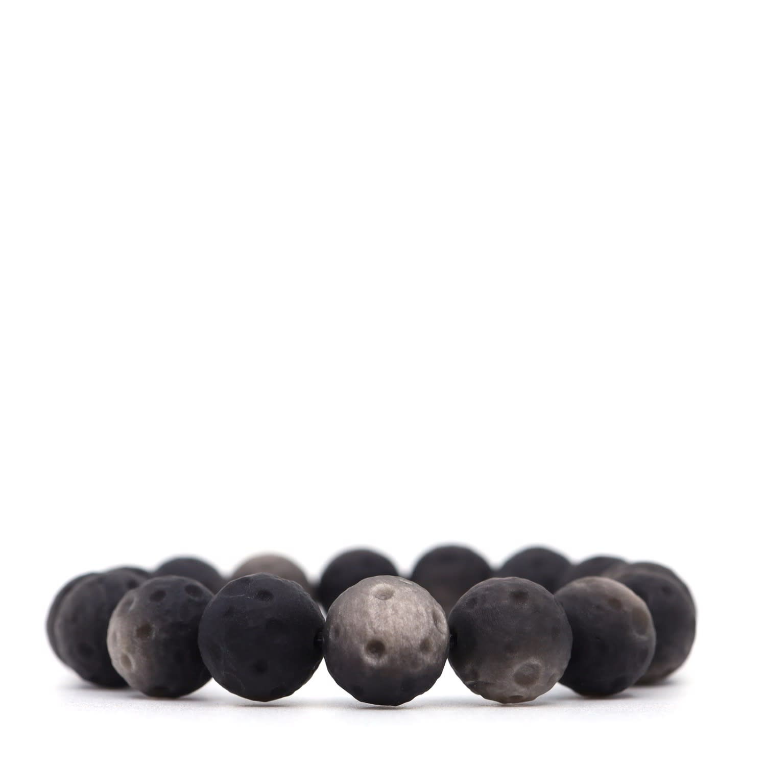 Shar Oke Men's Black / Silver Silver Obsidian Bracelet In Black