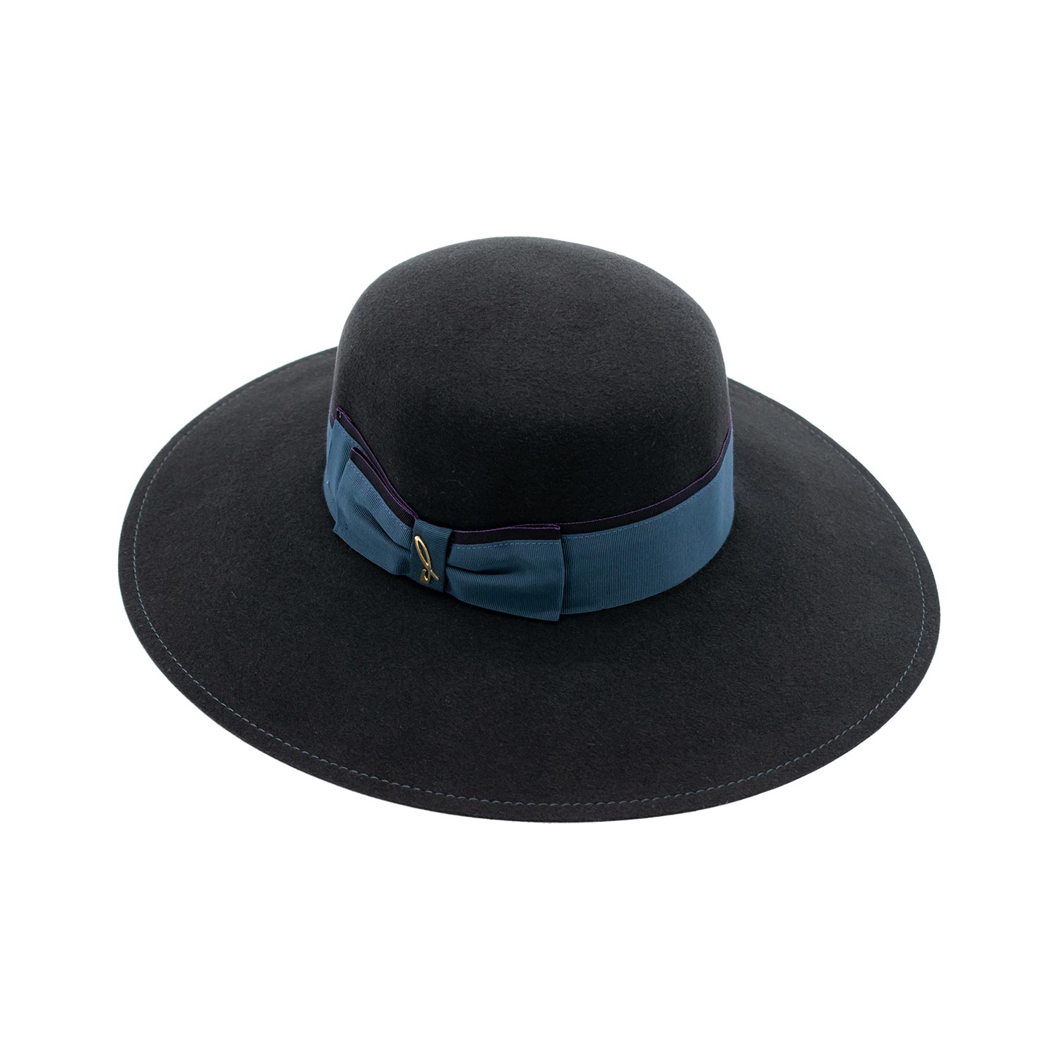 Women's Black Wide-Brim Fur Felt Hat | 62Cm | Doria 1905