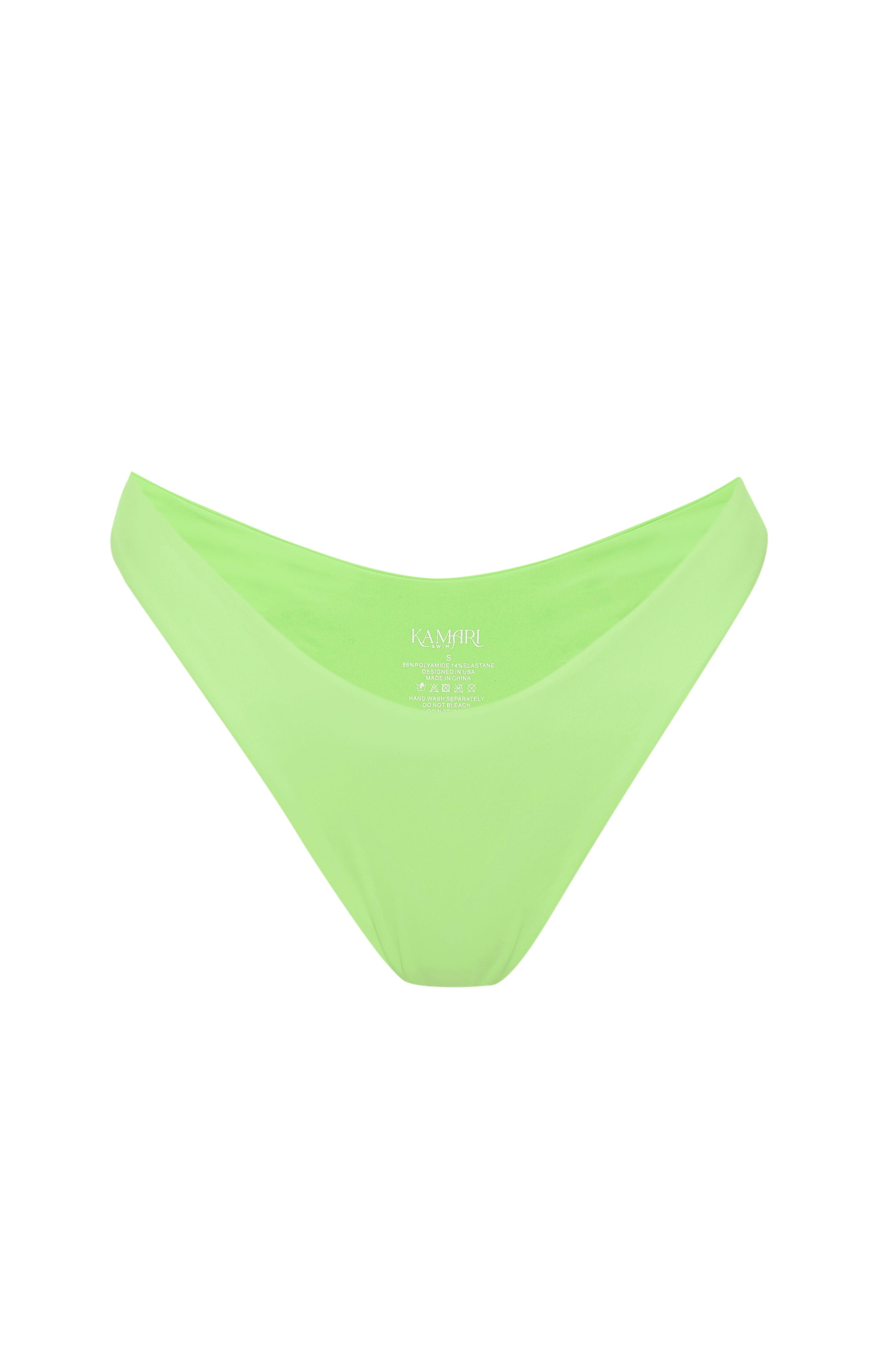 Women’s Green Limon High Cut Thong Bikini Bottoms Small Kamari Swim Llc