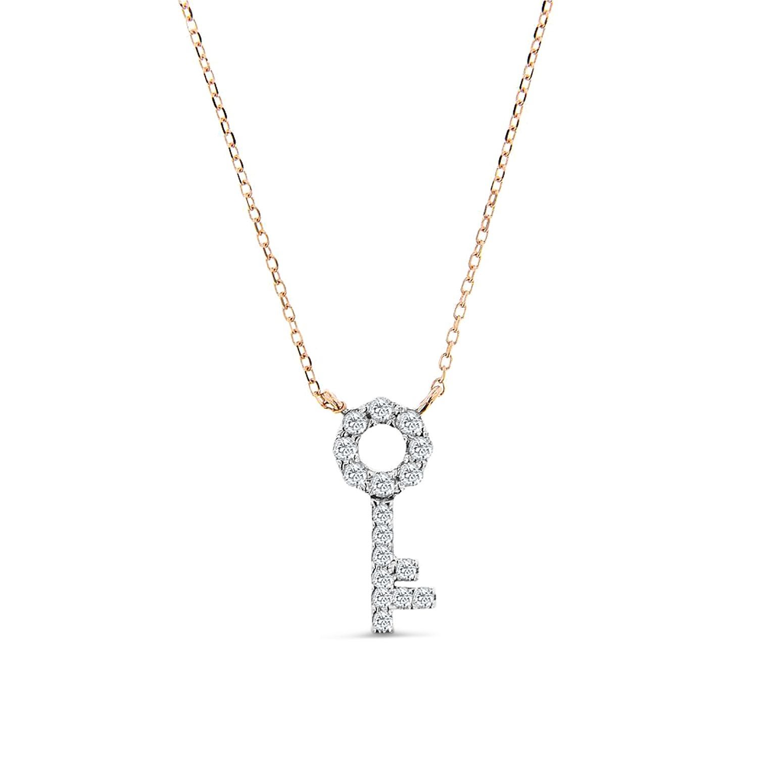 Women’s Key Necklace In 14K Rose Gold Cosanuova