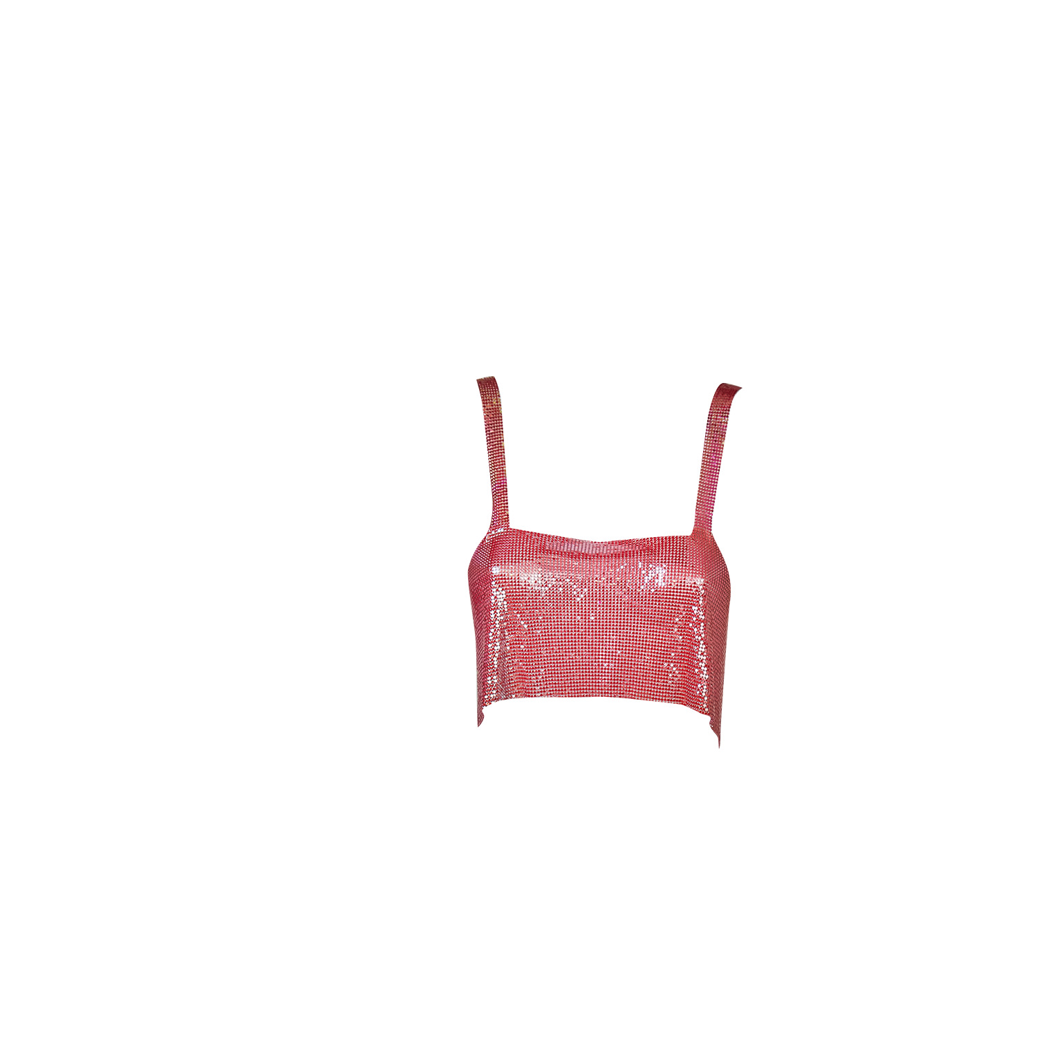 Aulala Paris Women's The Radiance - Metallic Square Neck Open-back Top Ruby Red